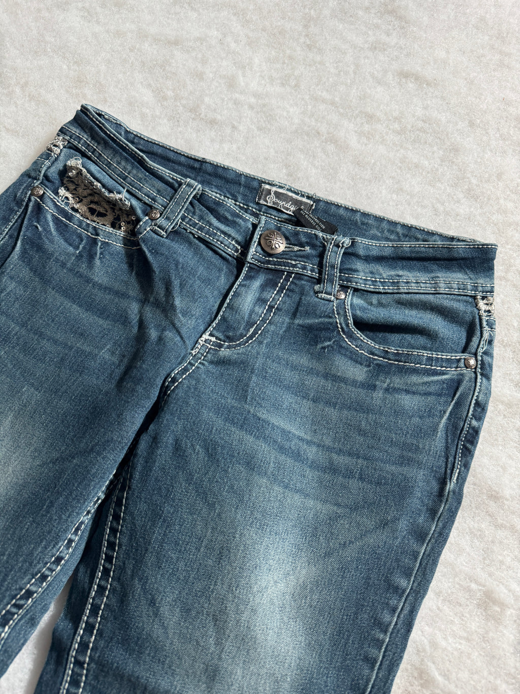 Boot Cut Low Waist Jeans Blau, Foto 4 von 4