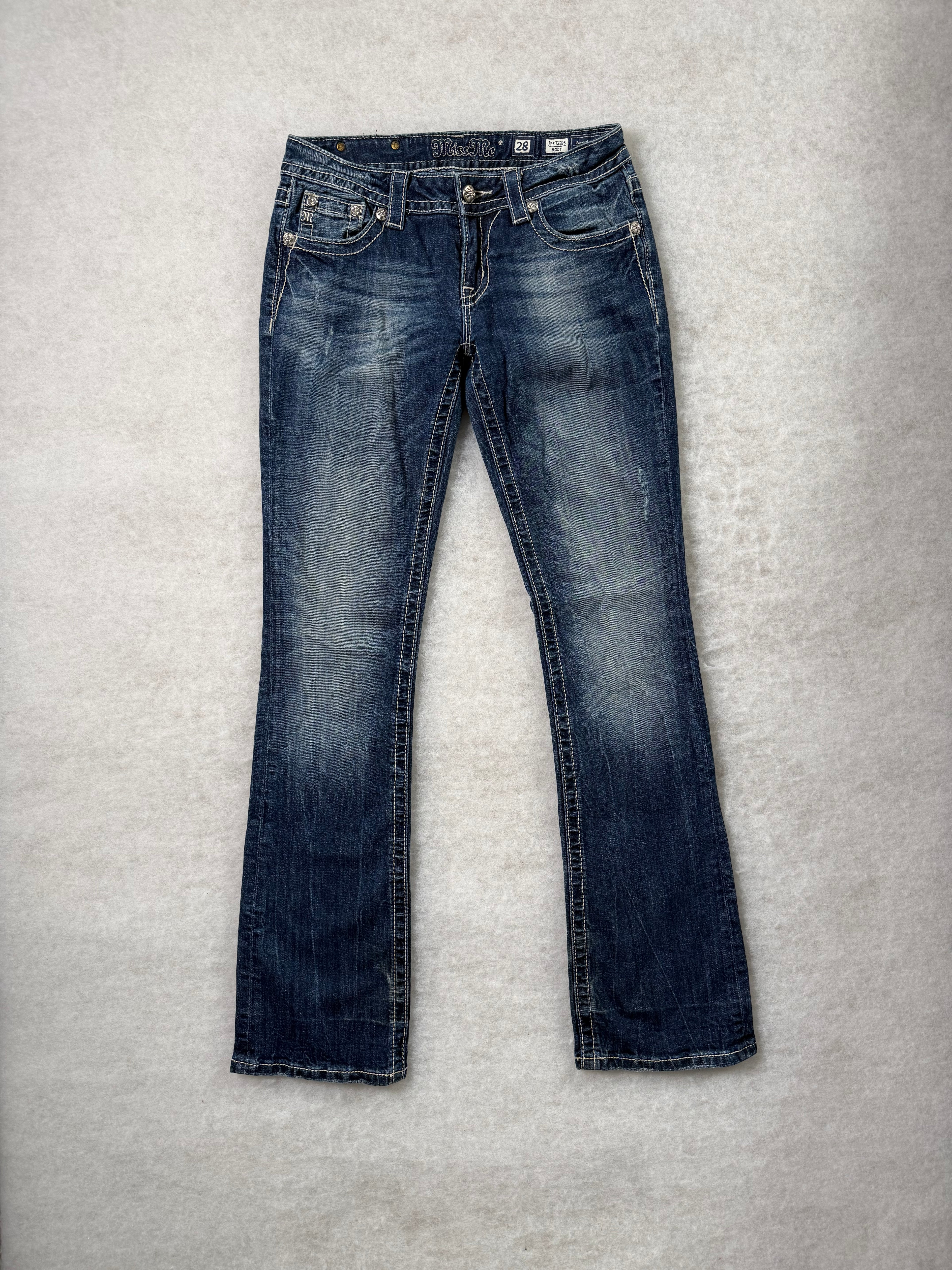 Miss Me Boot Cut Low Waist Jeans 28
