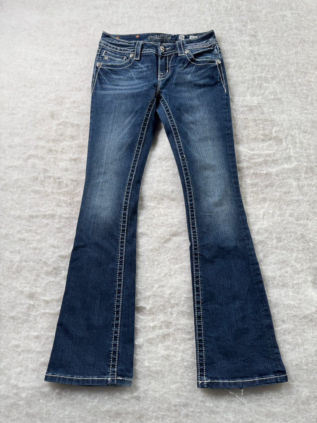 Miss Me Boot Cut Low Waist Jeans 26