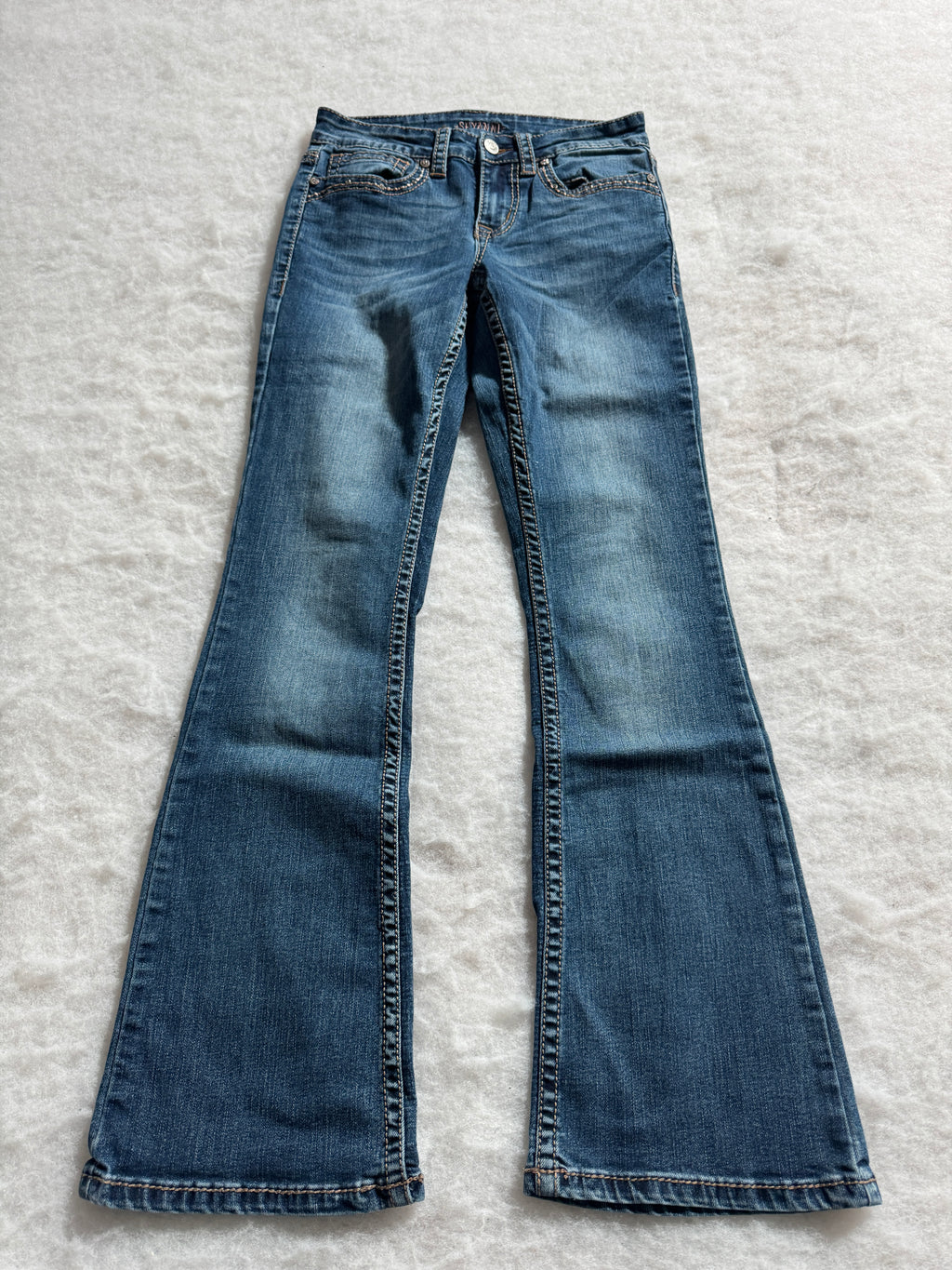 Boot Cut Low Waist Jeans Blau, Foto 1 von 4