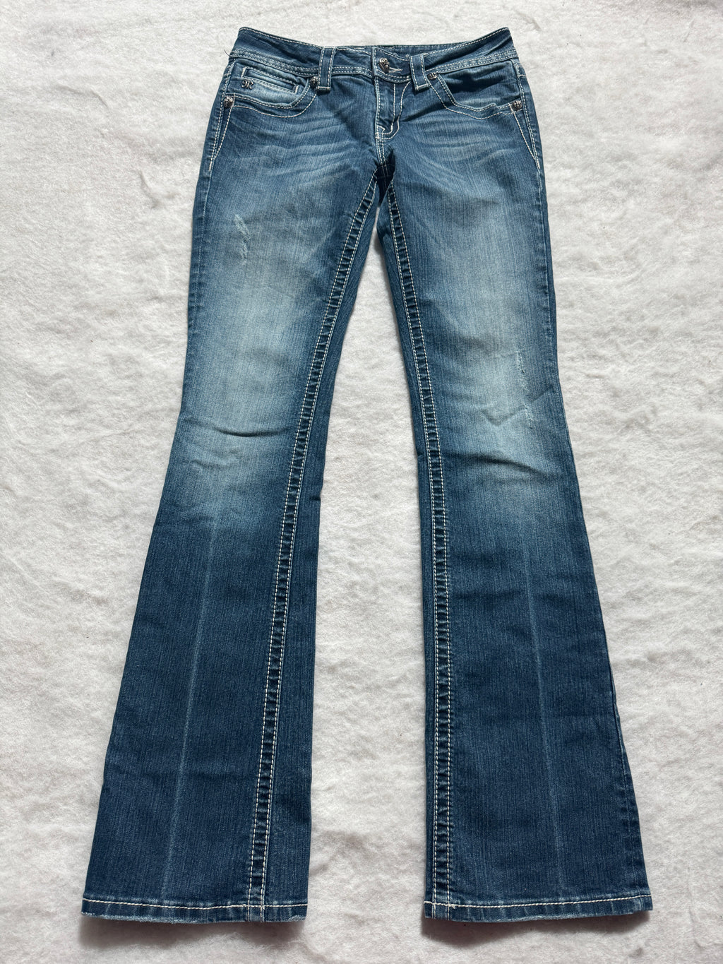 Miss Me Boot Cut Low Waist Jeans 28