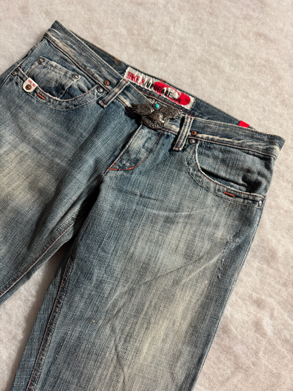 Boot Cut Low Waist Jeans Blau, Foto 1 von 4