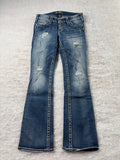 Silver Boot Cut Low Waist Jeans