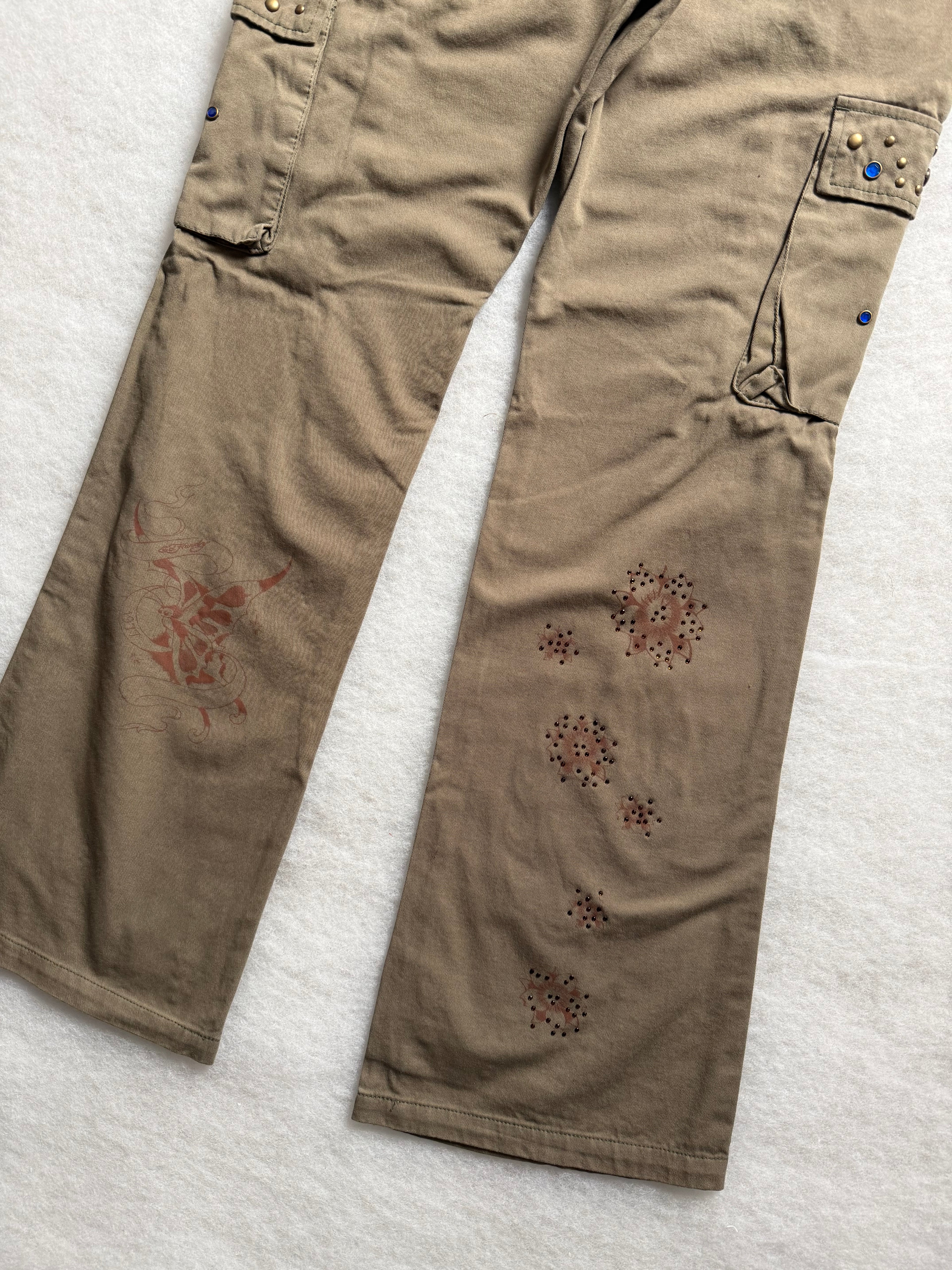 Ed Hardy Boot Cut Cargo Pants 27