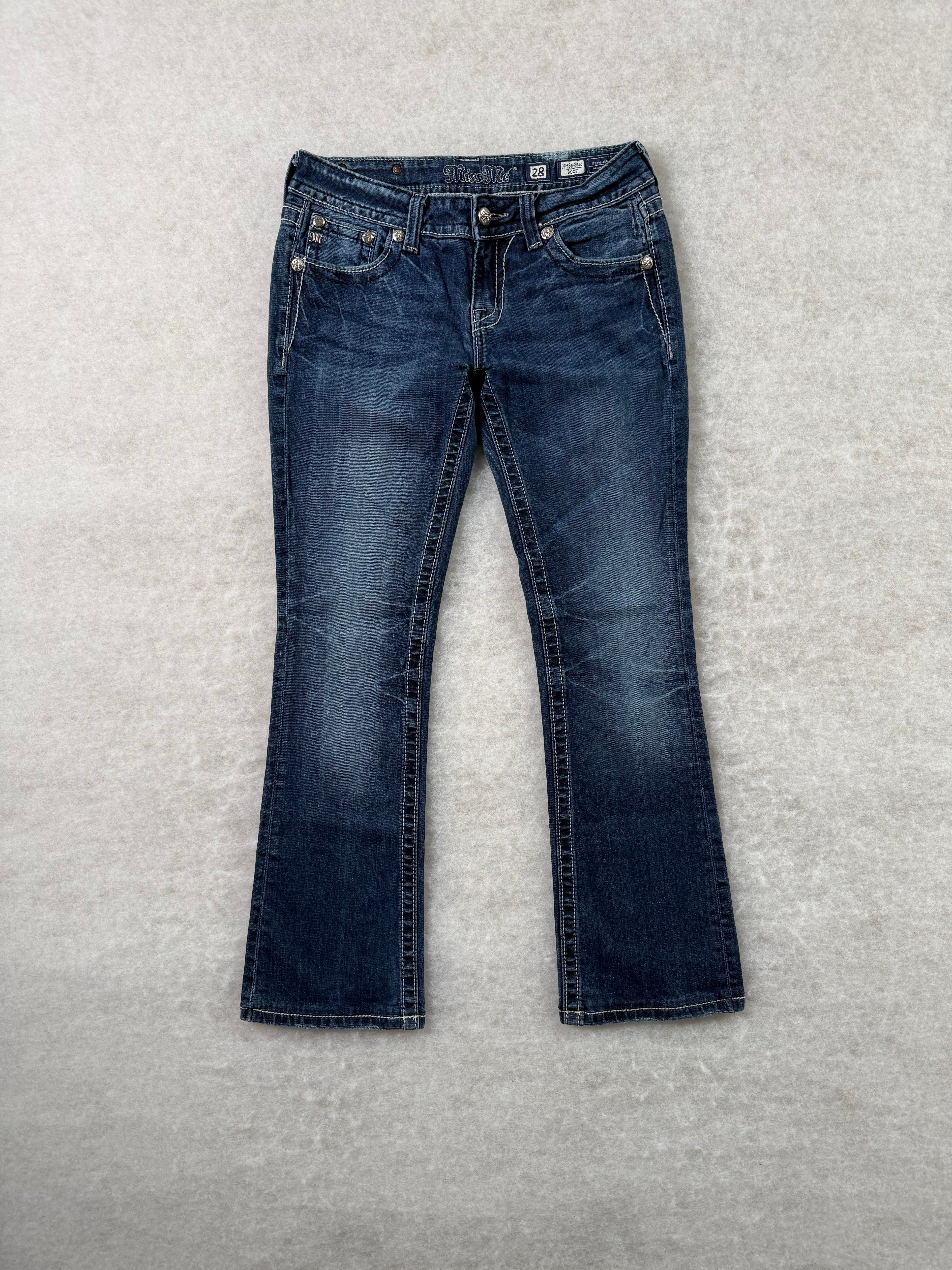 Miss Me Boot Cut Low Waist Jeans 28