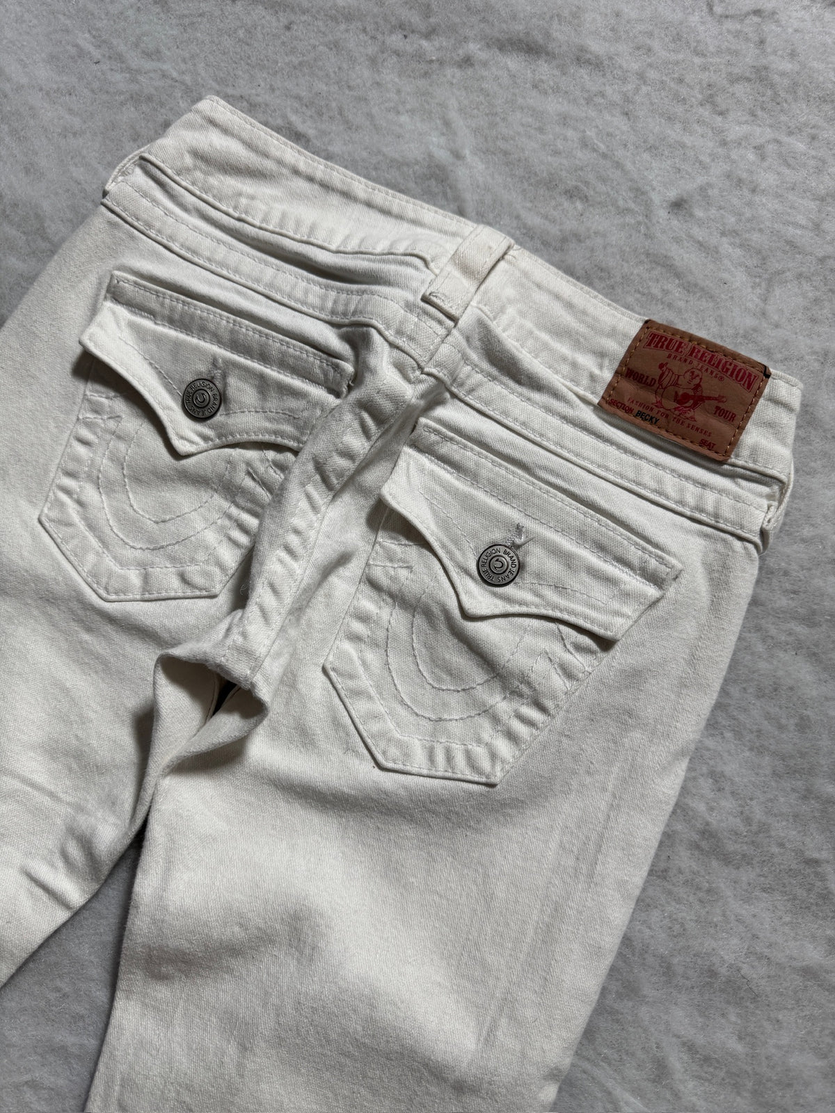True Religion Boot Cut Low Waist Jeans Weiß, Foto 3 von 4