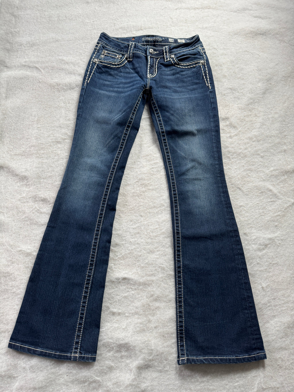 Miss Me Boot Cut Low Waist Jeans 28