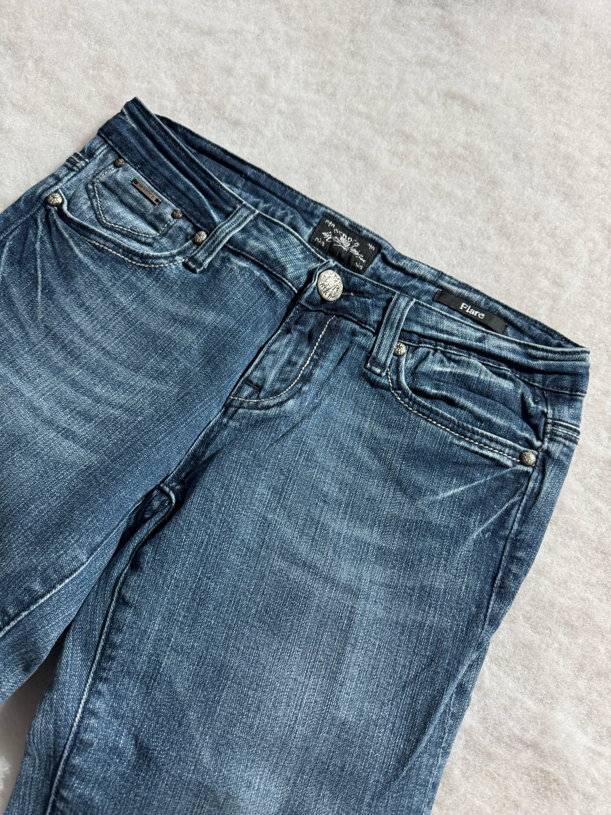 Boot Cut Low Waist Jeans Blau, Foto 4 von 4