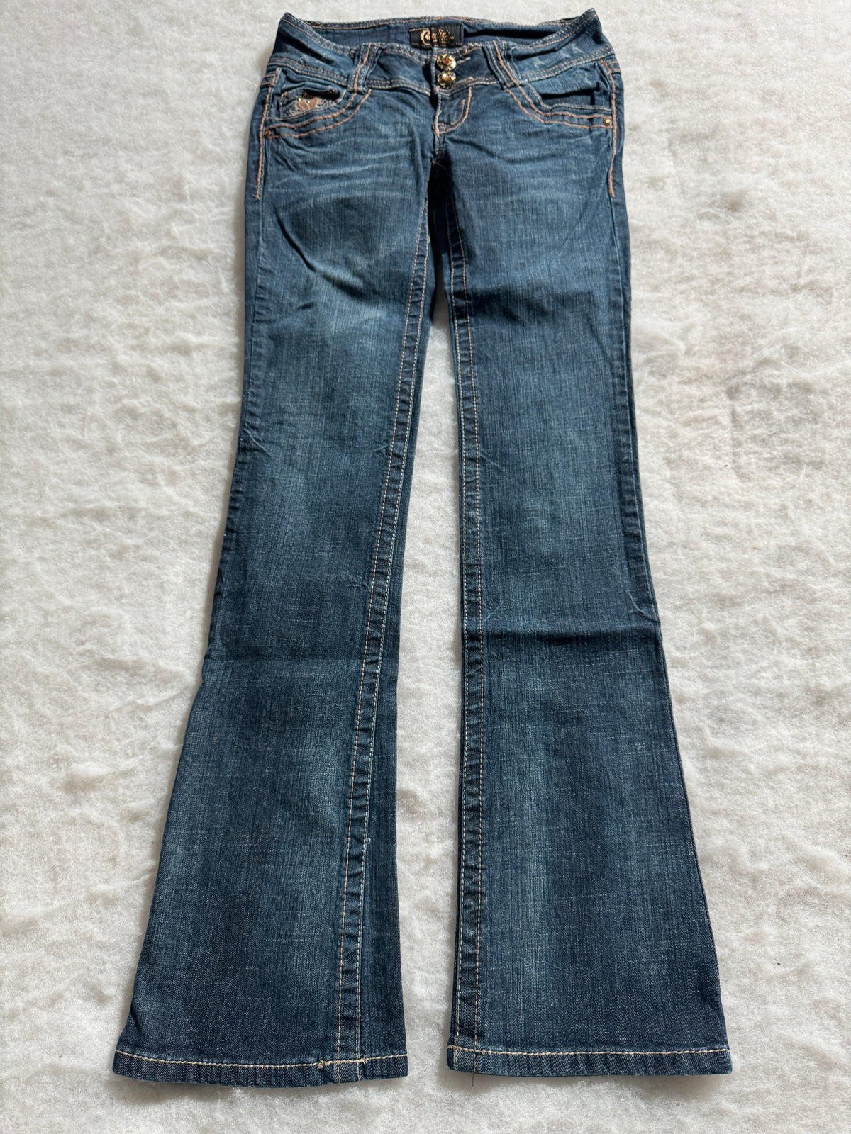 Boot Cut Low Waist Jeans Blau, Foto 1 von 4