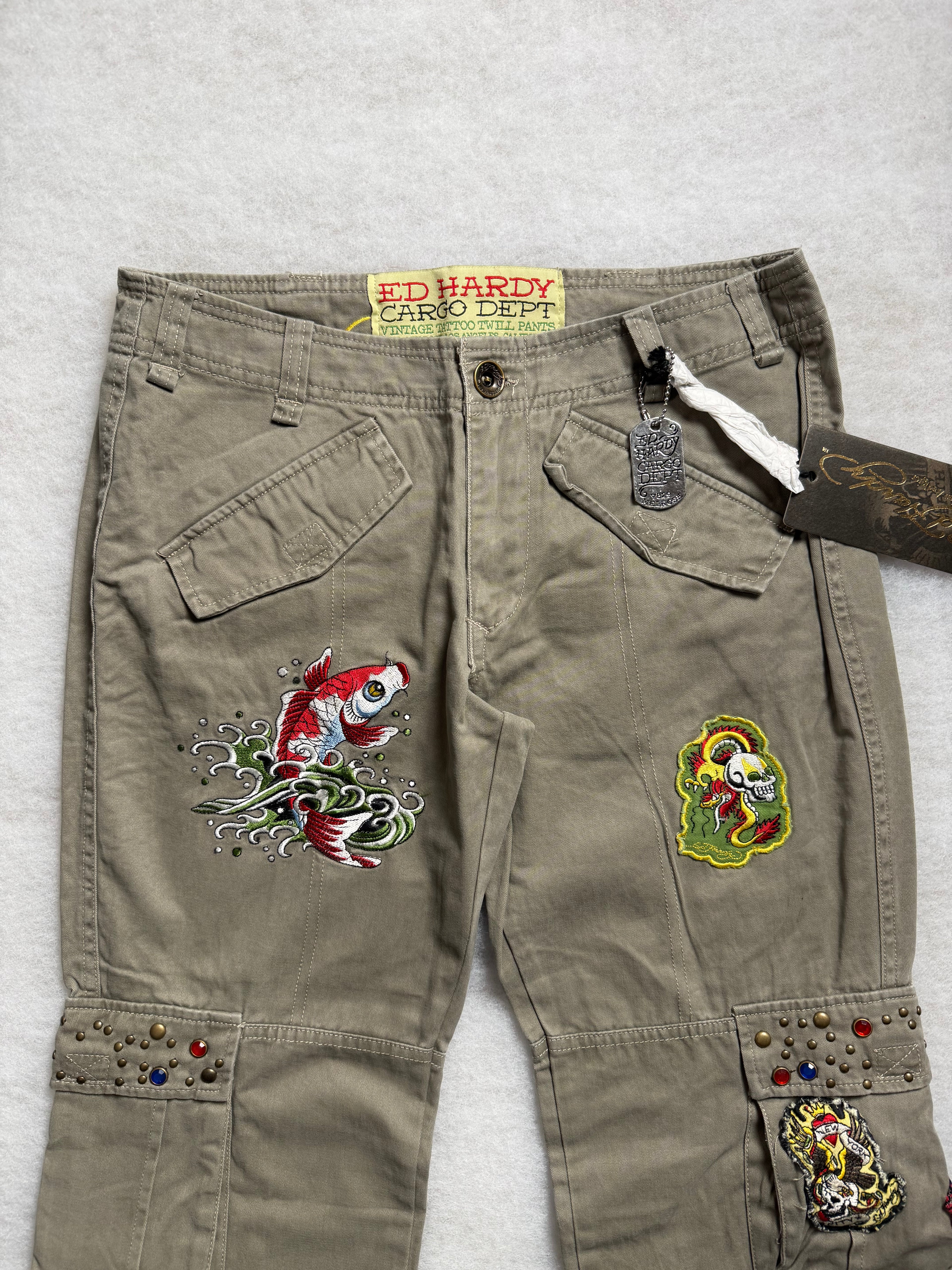 Ed Hardy Boot Cut Cargo Pants 28