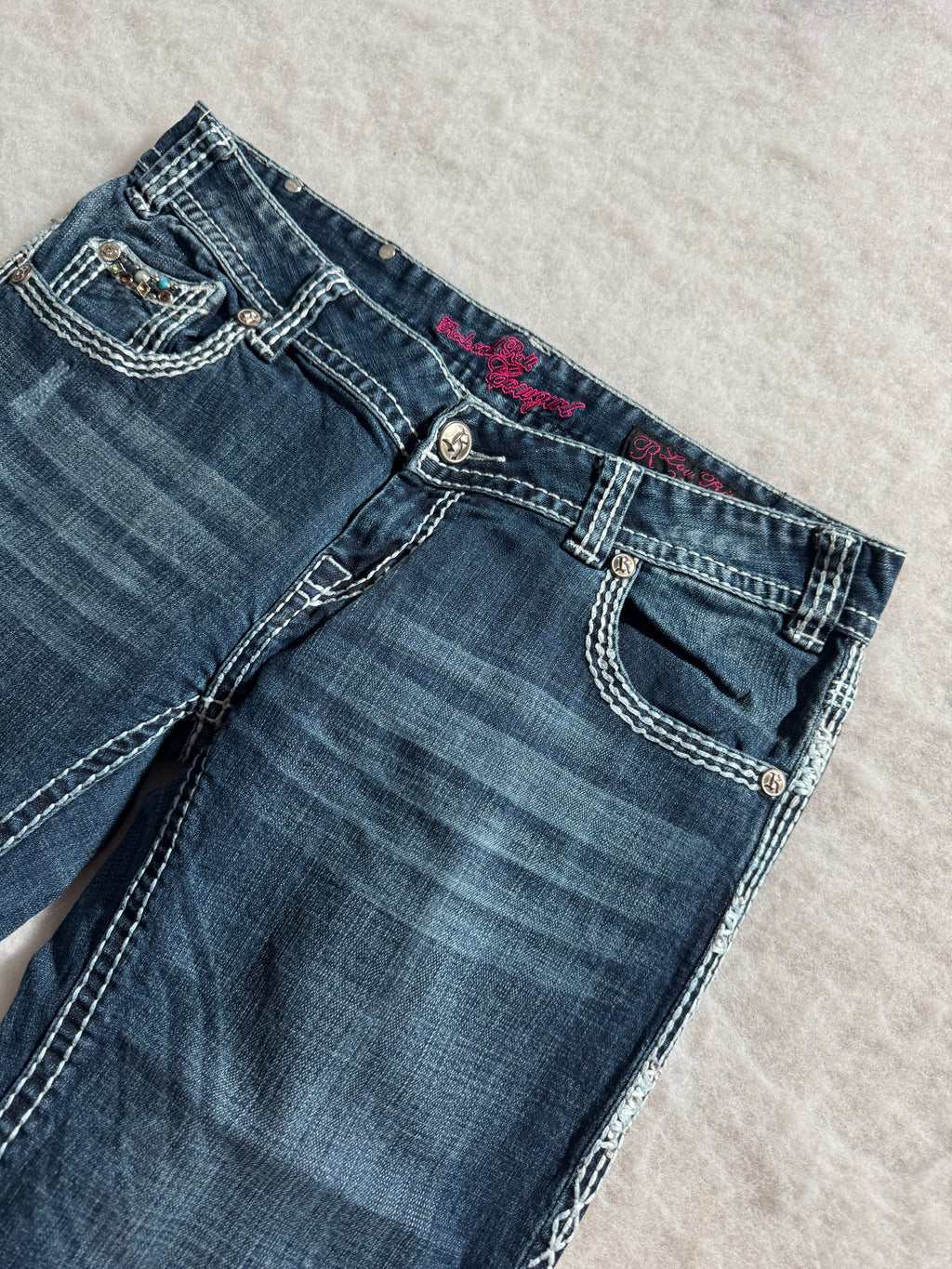 Boot Cut Low Waist Jeans Blau, Foto 4 von 4