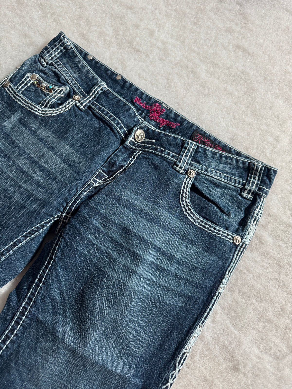 Boot Cut Low Waist Jeans Blau, Foto 4 von 4