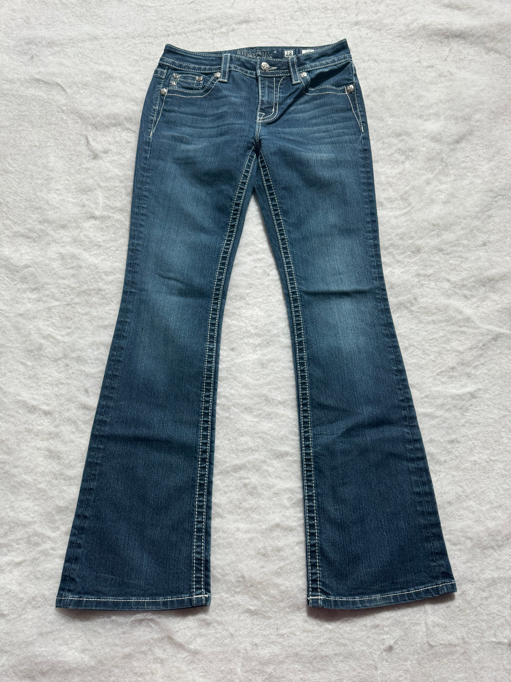 Miss Me Boot Cut Low Waist Jeans 28
