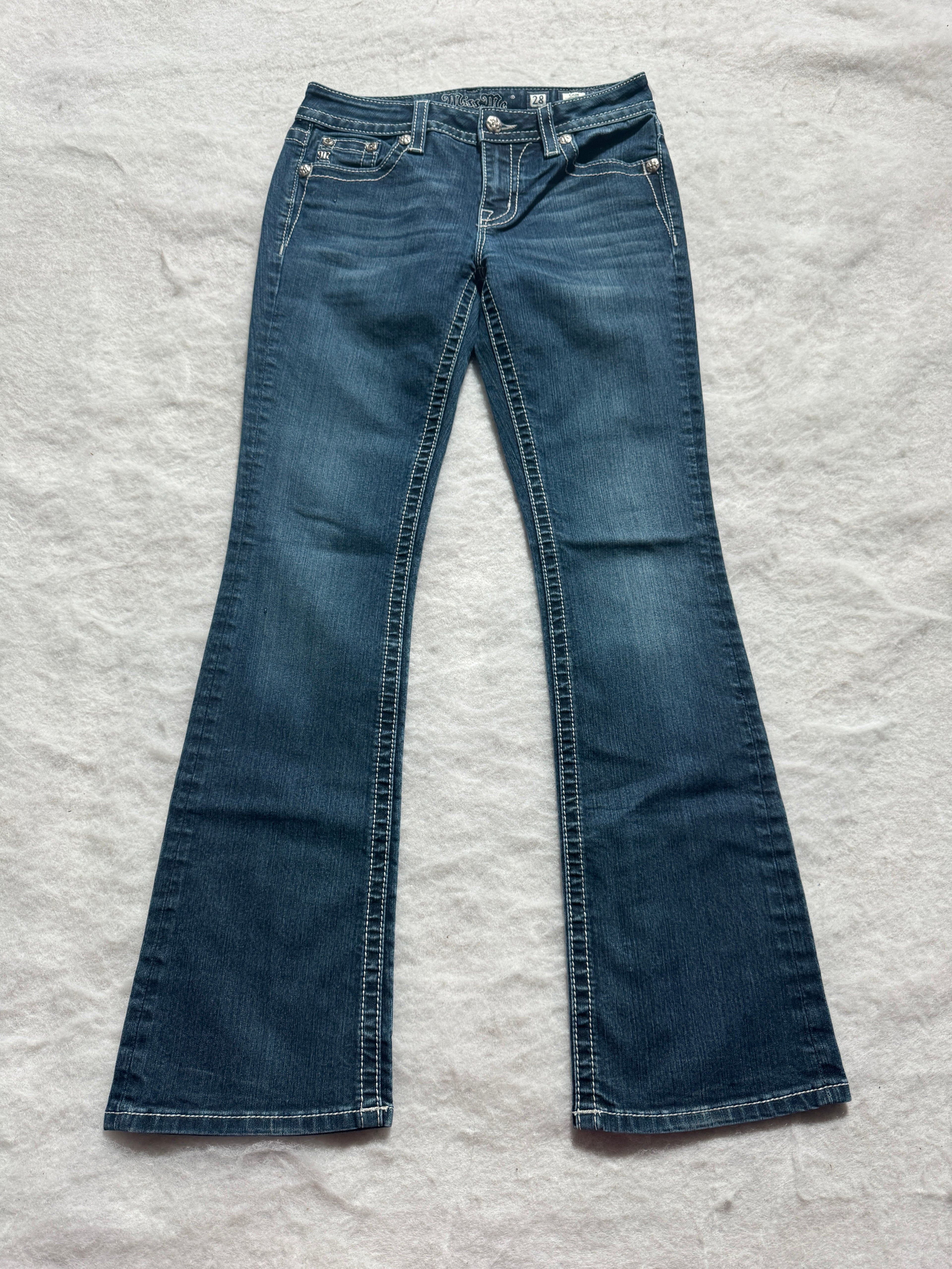 Miss Me Boot Cut Low Waist Jeans 28