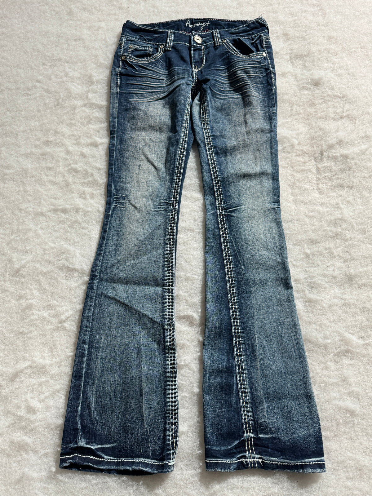 Boot Cut Low Waist Jeans Blau, Foto 1 von 4
