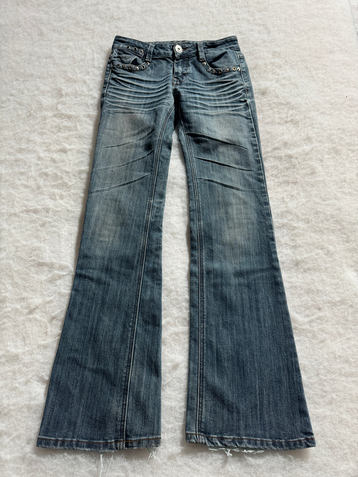 Boot Cut Low Waist Jeans Blau, Foto 1 von 4