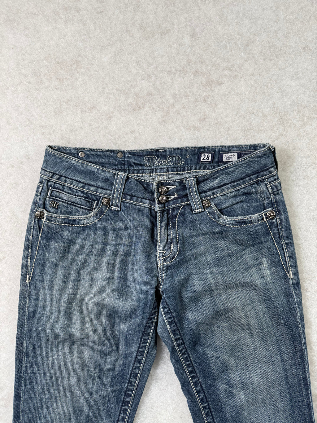 Miss Me Boot Cut Low Waist Jeans 28