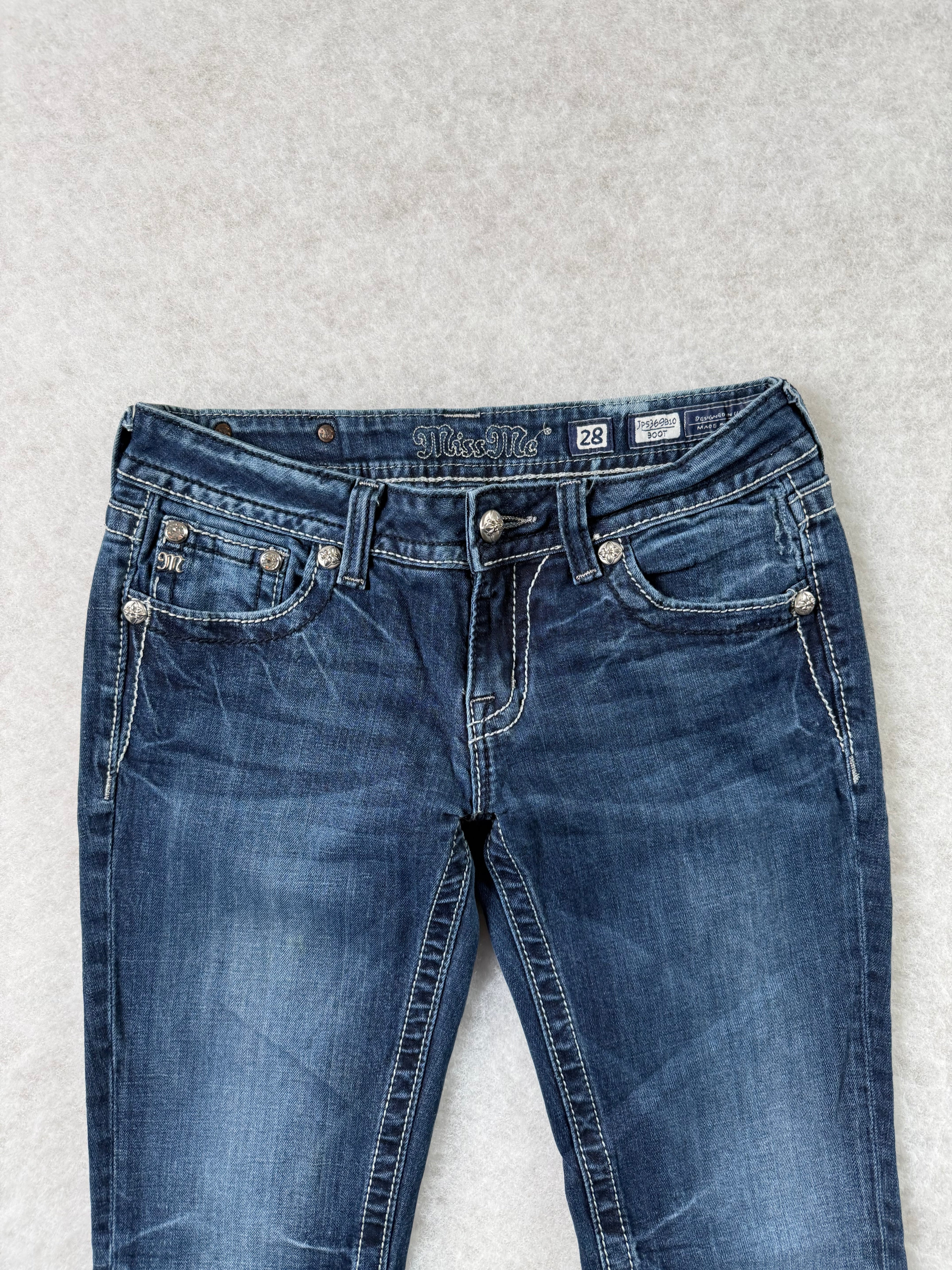 Miss Me Boot Cut Low Waist Jeans 28