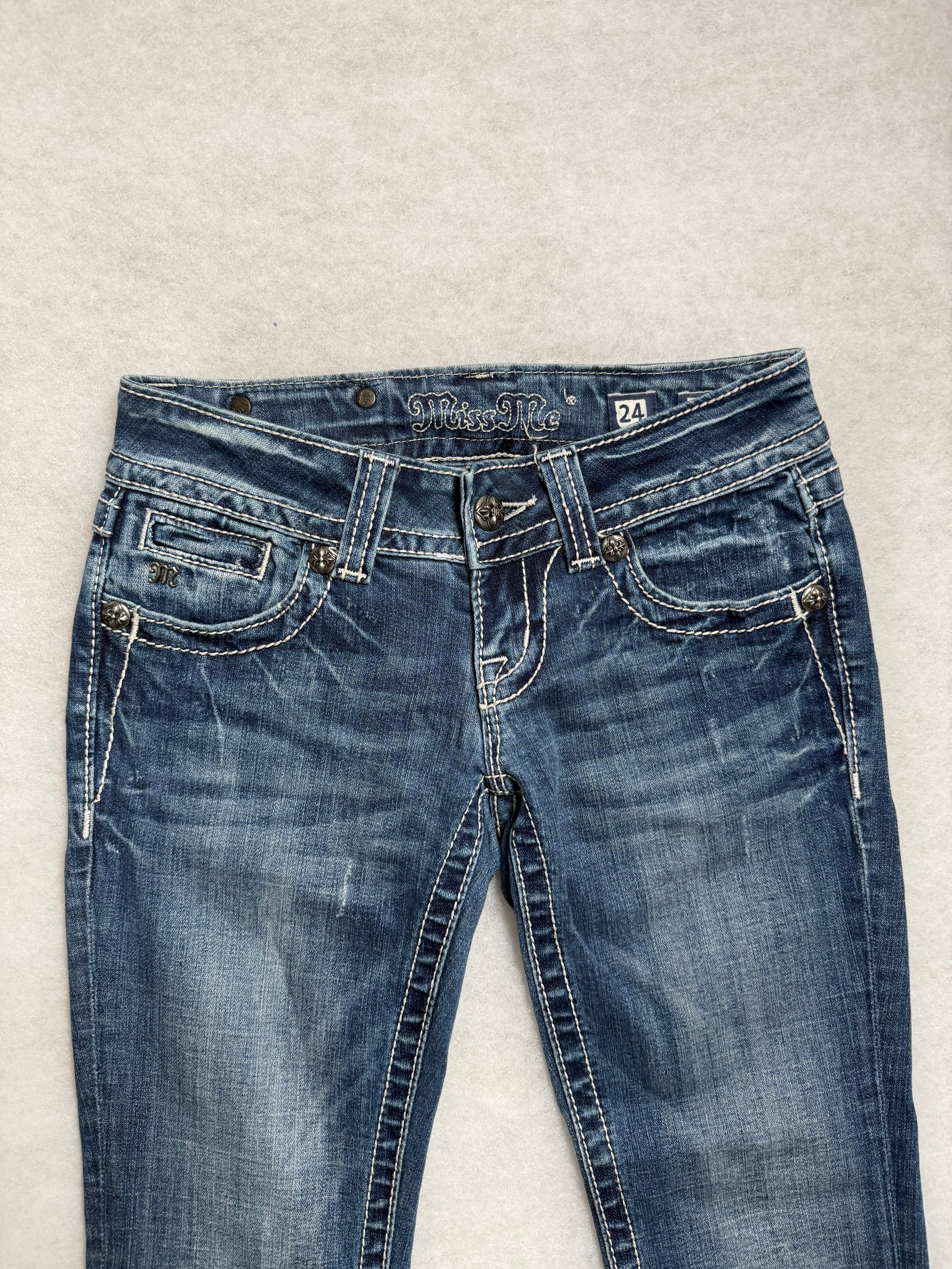 Miss Me Boot Cut Low Waist Jeans 24