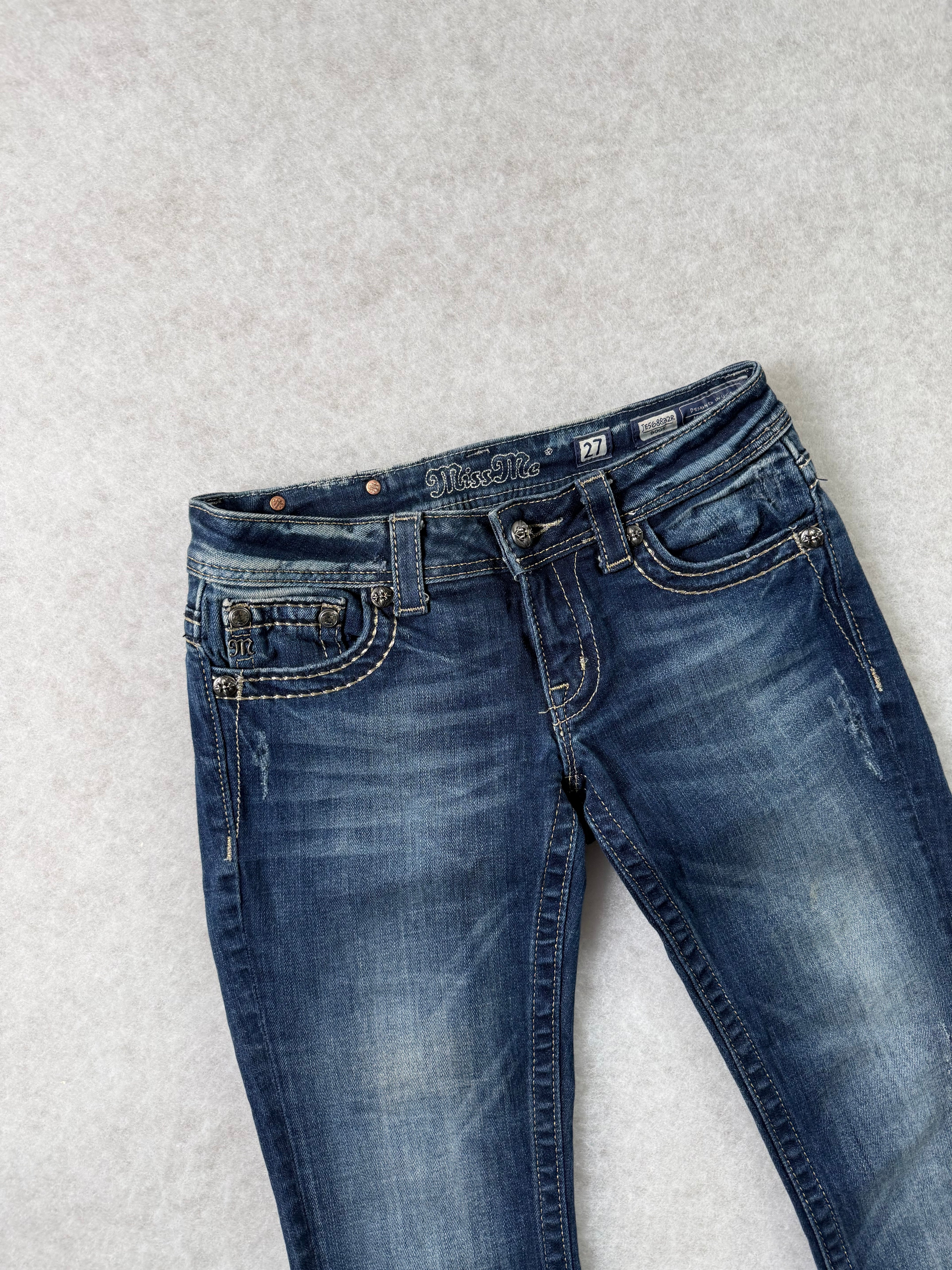 Miss Me Boot Cut Low Waist Jeans 27