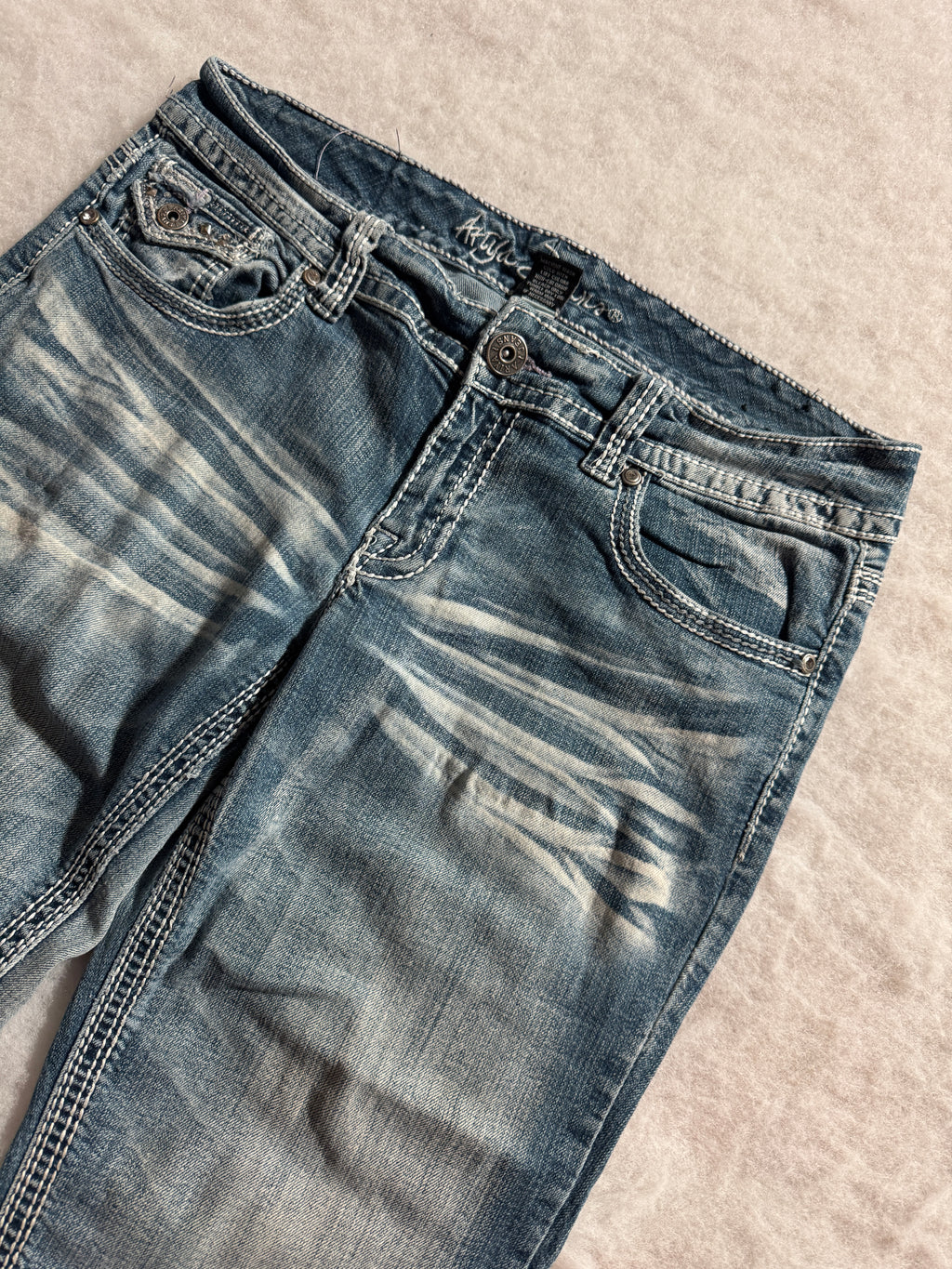 Boot Cut Low Waist Jeans Blau, Foto 4 von 4