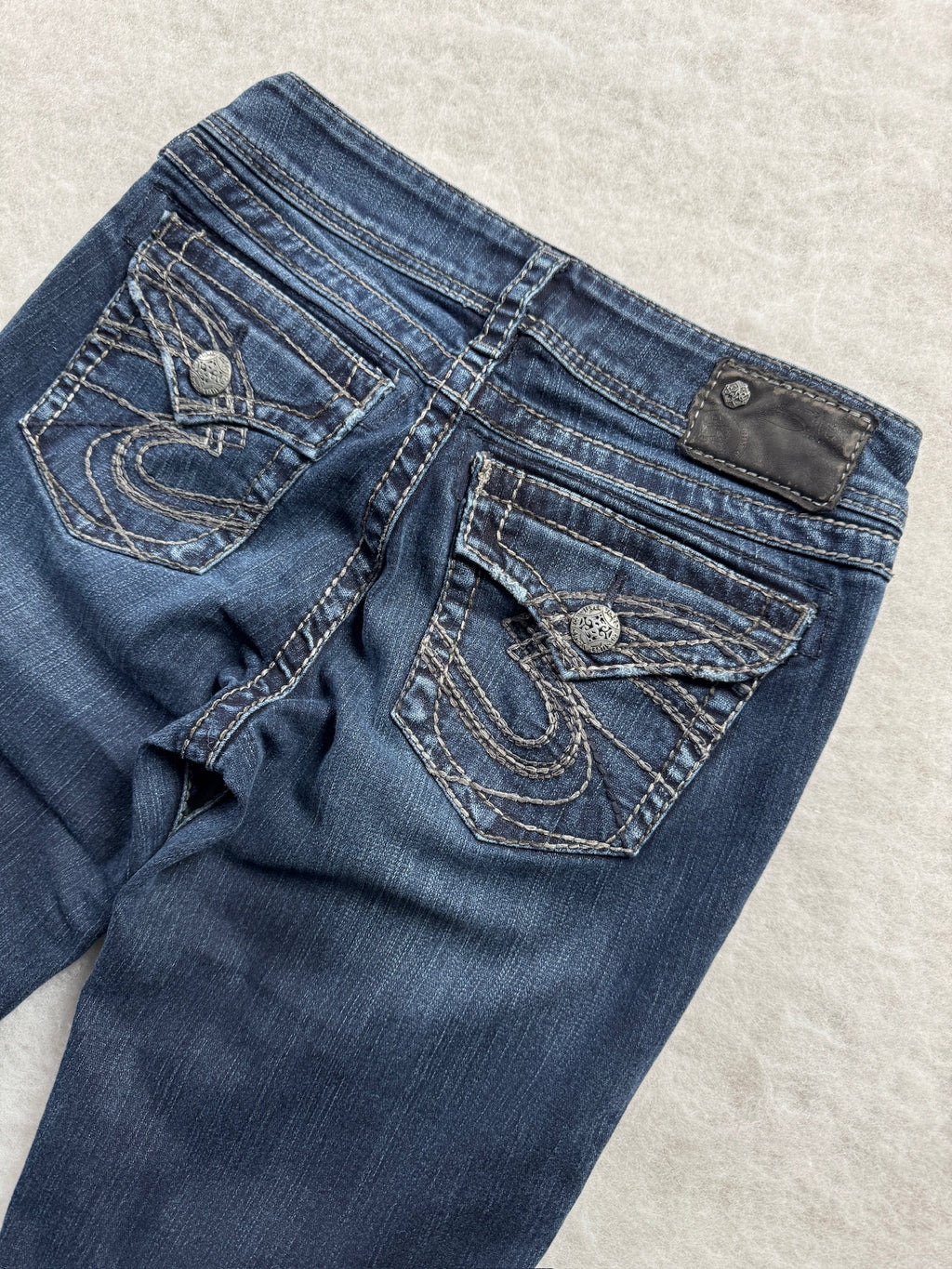Silver Boot Cut Low Waist Jeans