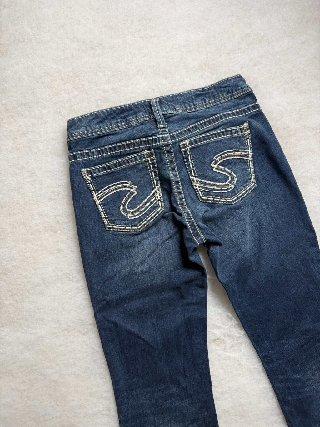 Silver Boot Cut Low Waist Jeans 28