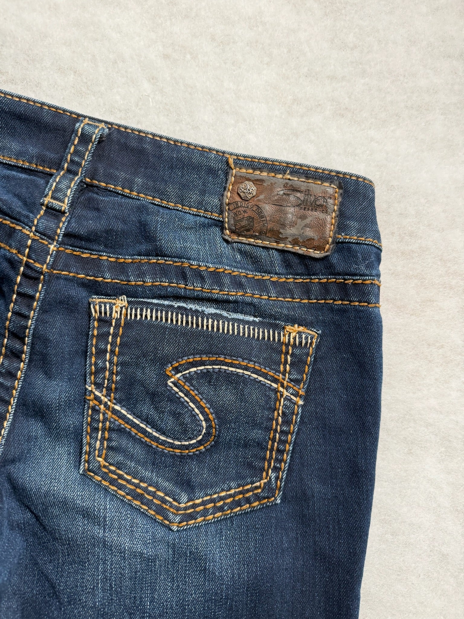Silver Boot Cut Low Waist Jeans 26