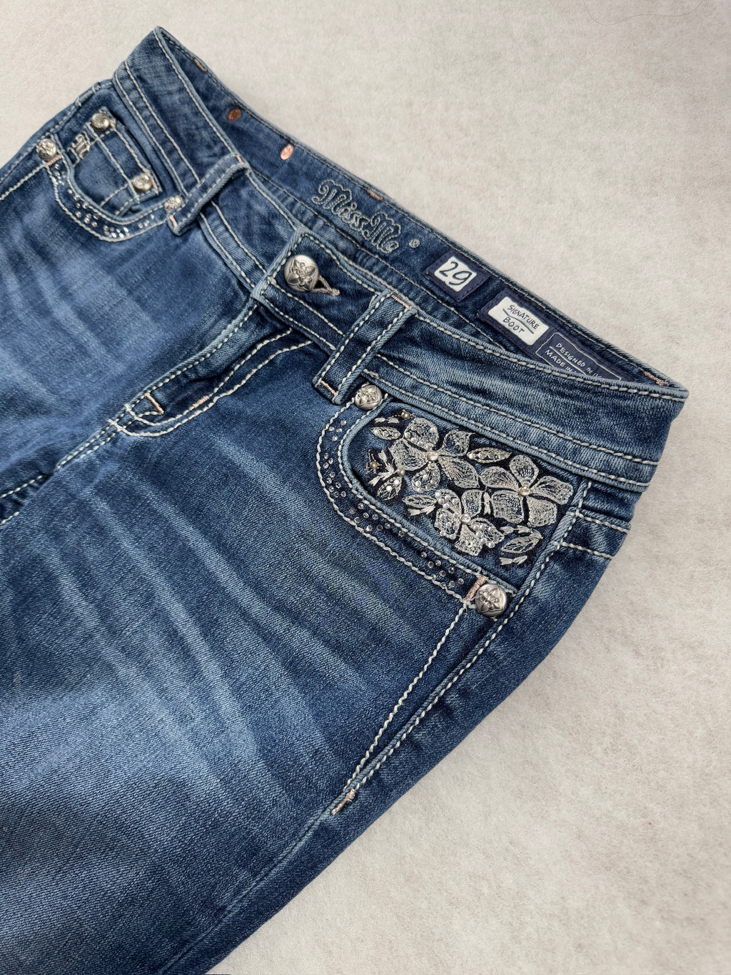 Miss Me Boot Cut Low Waist Jeans 29