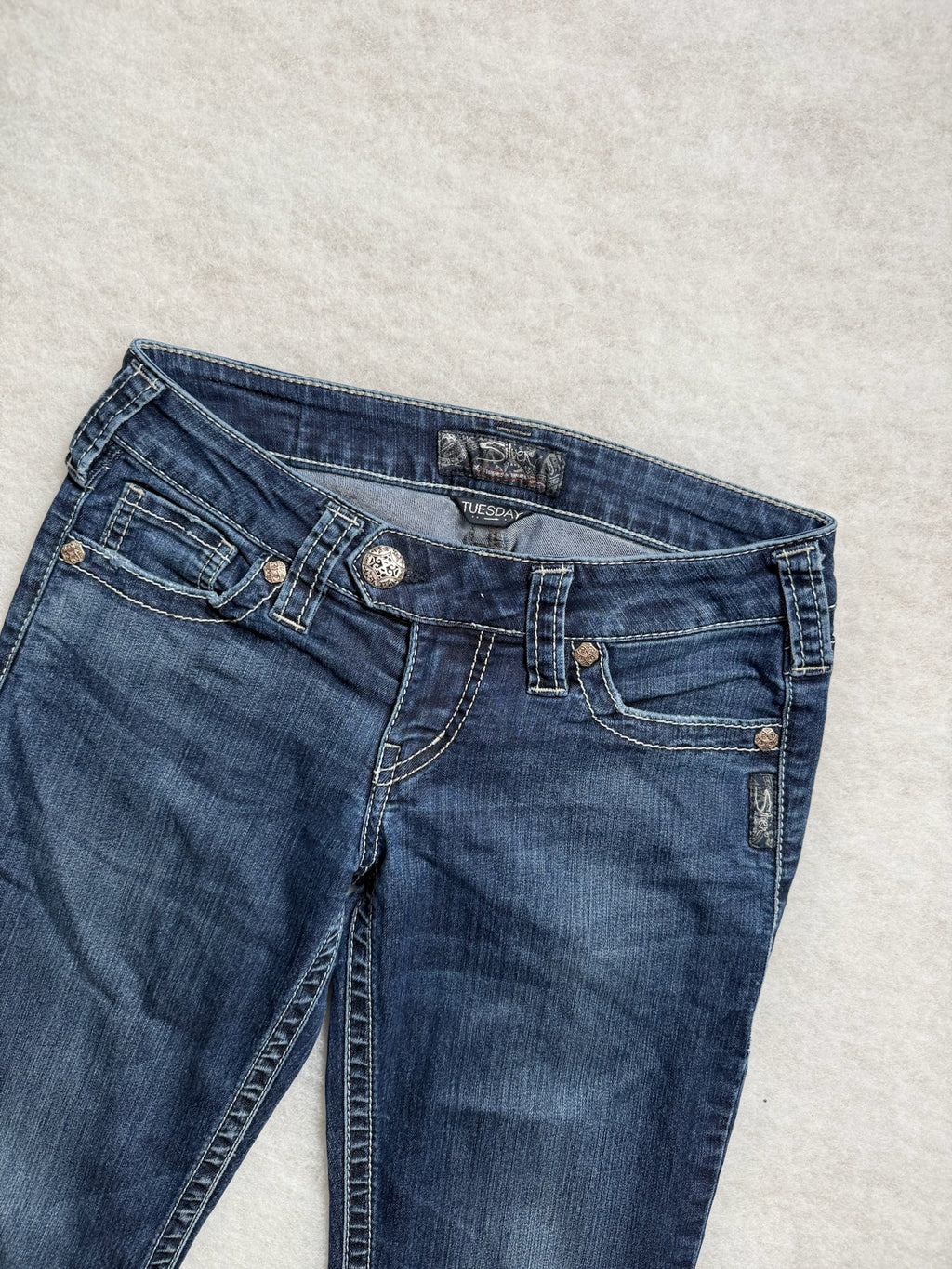 Boot Cut Low Waist Jeans silver 26
