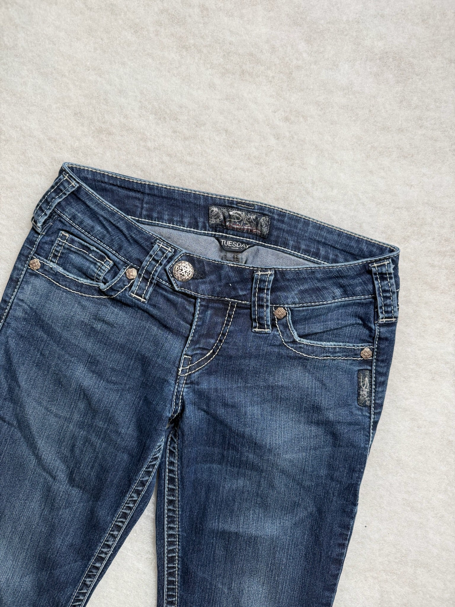 Boot Cut Low Waist Jeans silver 26