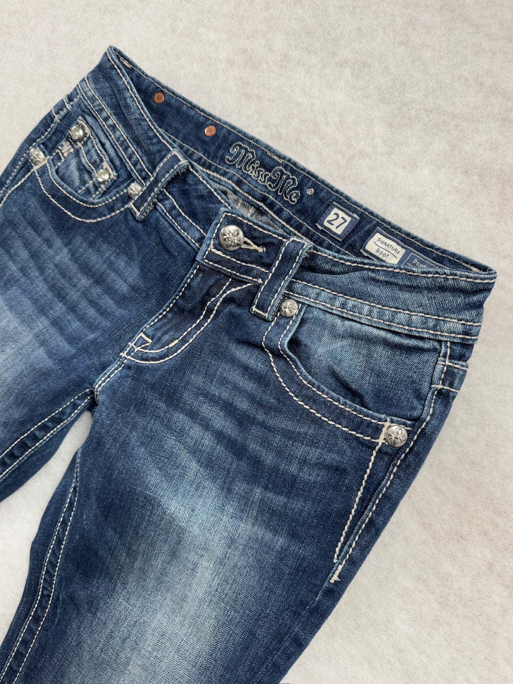 Miss Me Boot Cut Low Waist Jeans 27