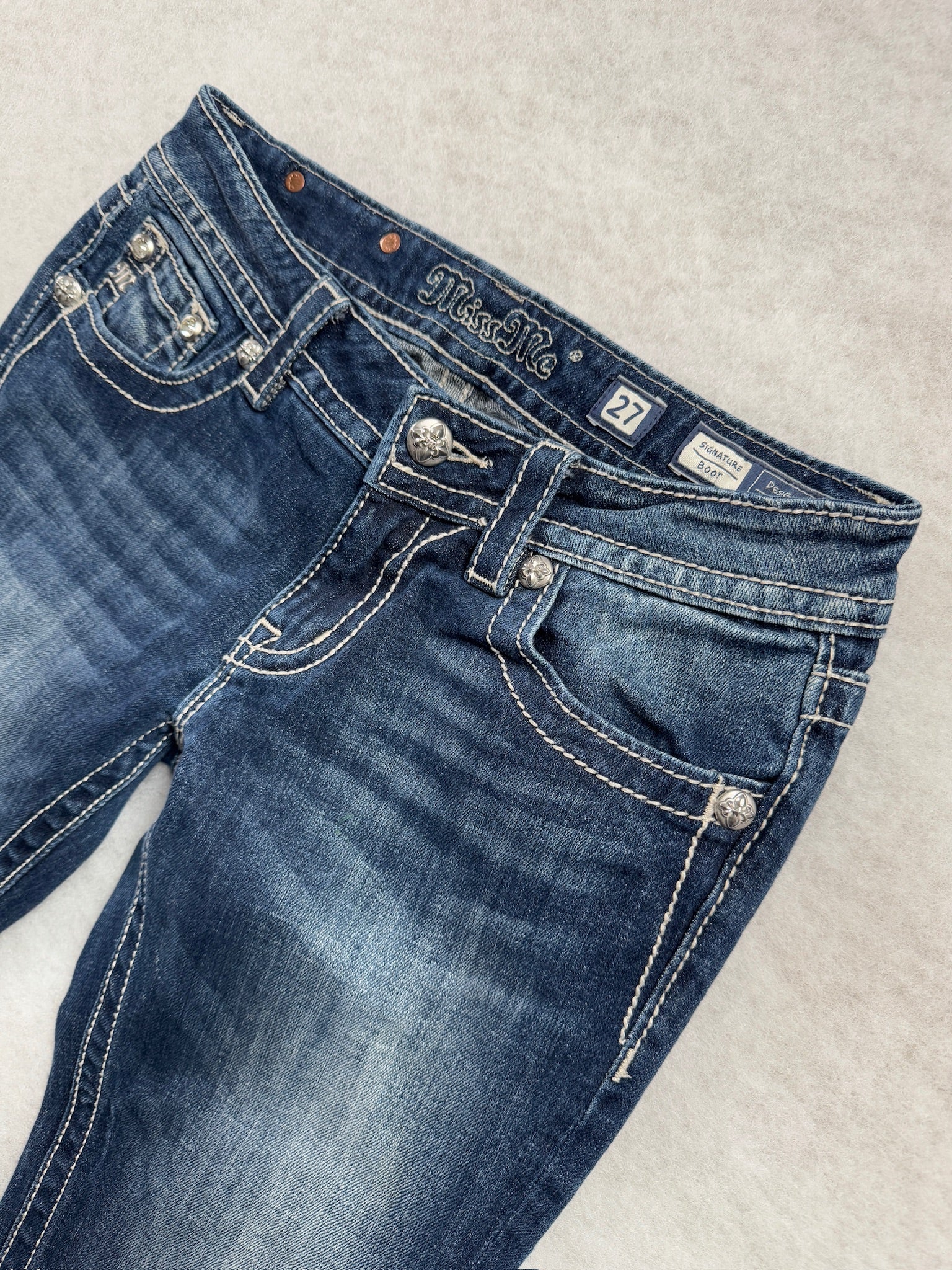 Miss Me Boot Cut Low Waist Jeans 27