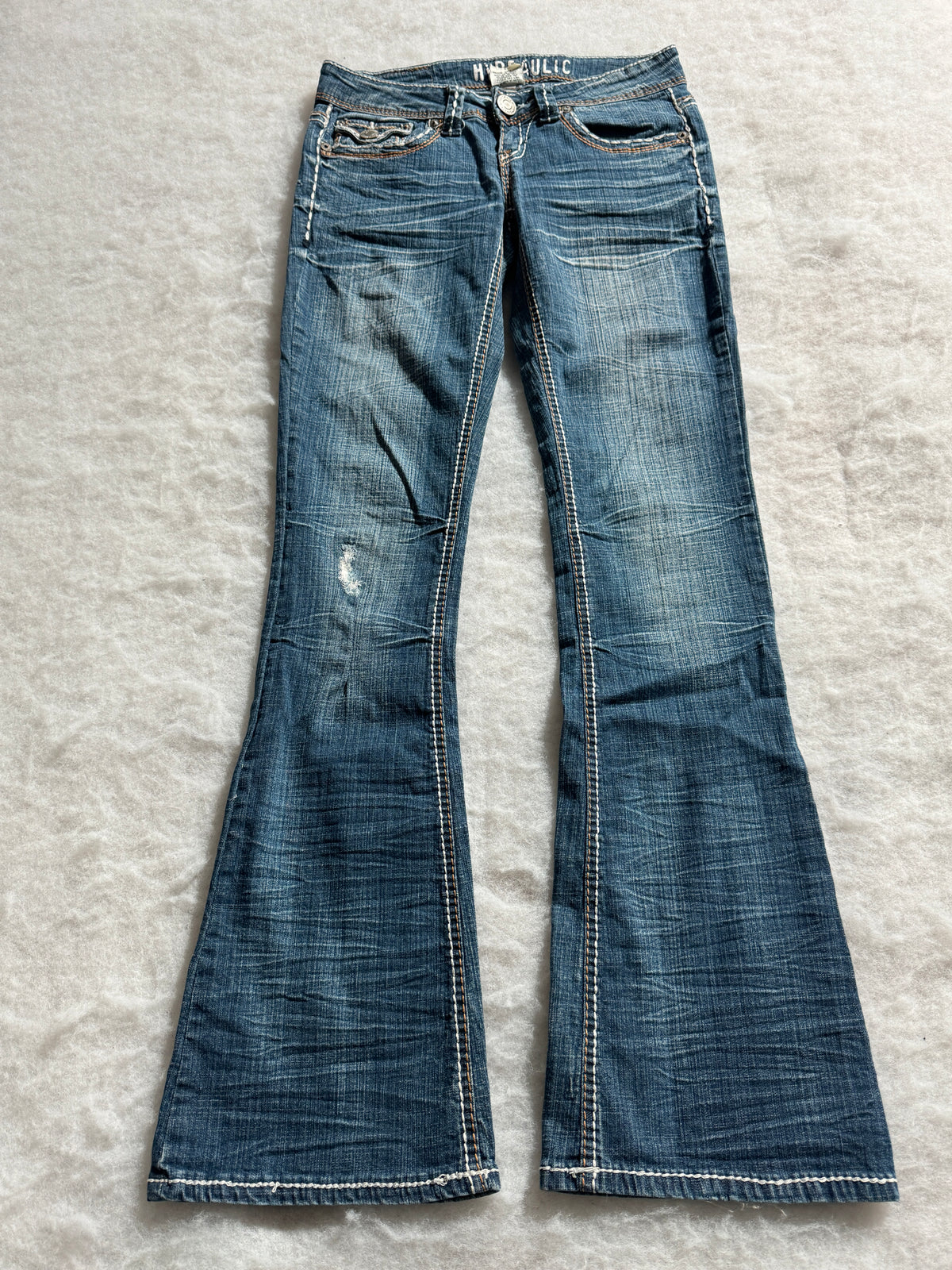 Boot Cut Low Waist Jeans Blau, Foto 1 von 4