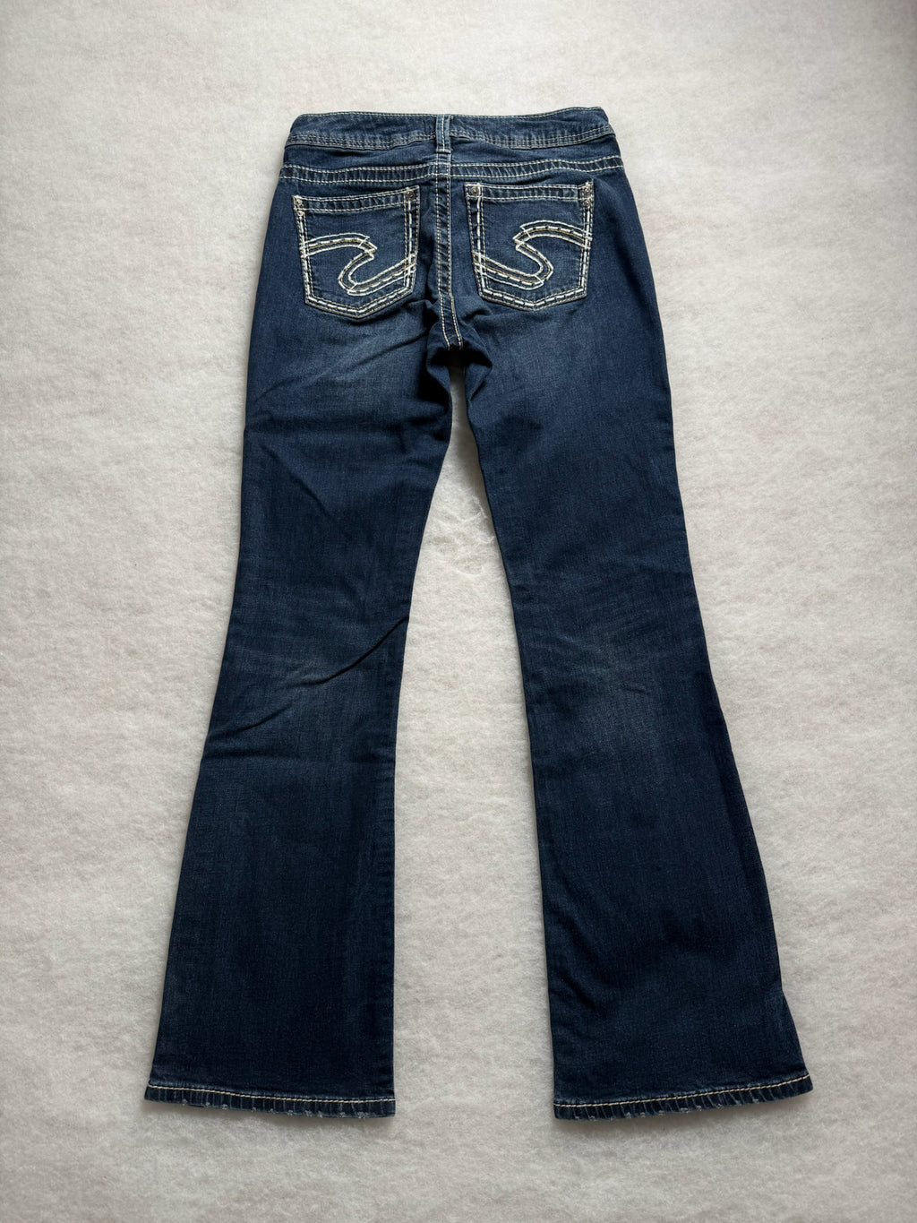 Silver Boot Cut Low Waist Jeans 28