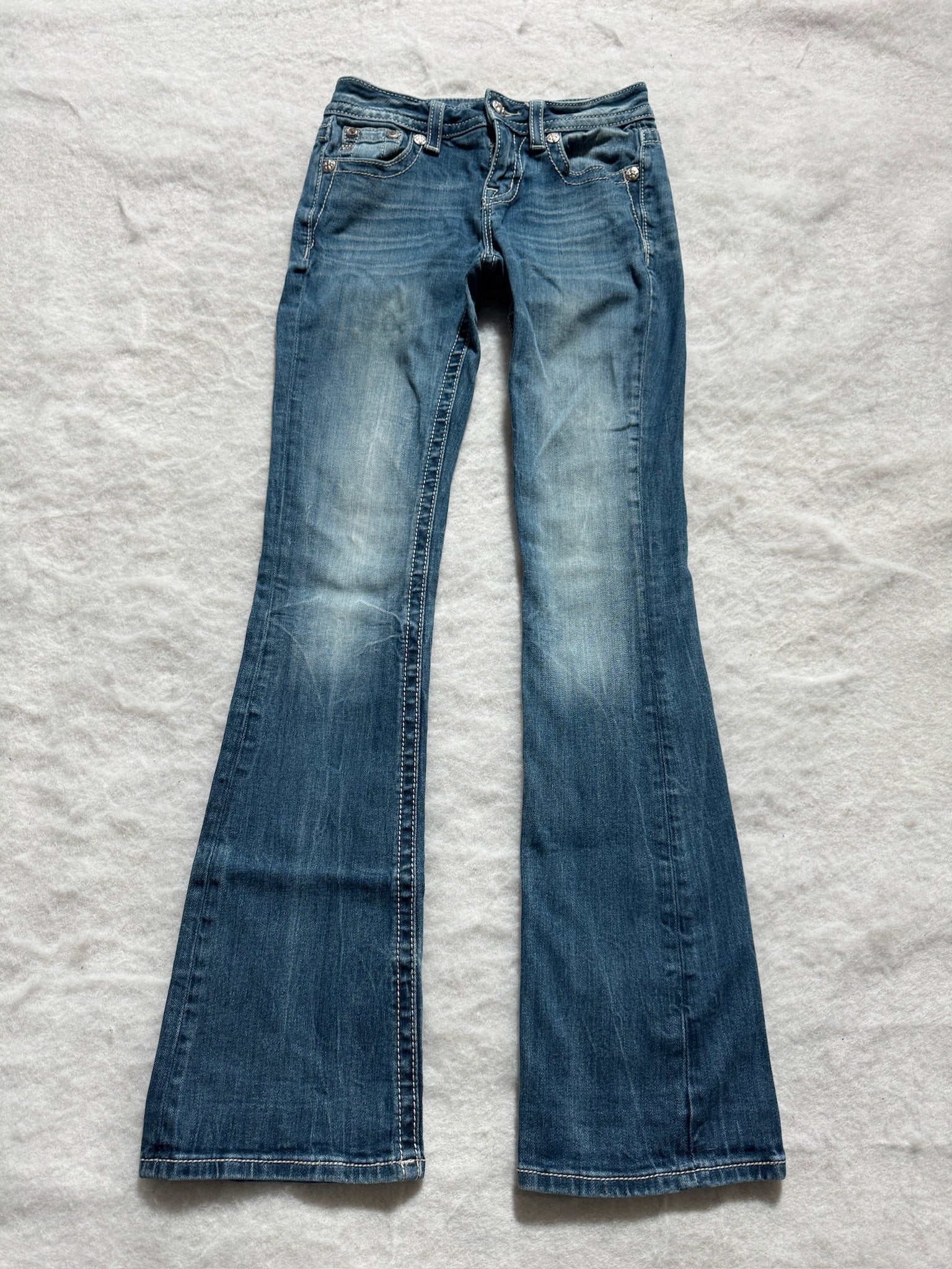 Miss Me Boot Cut Low Waist Jeans 25