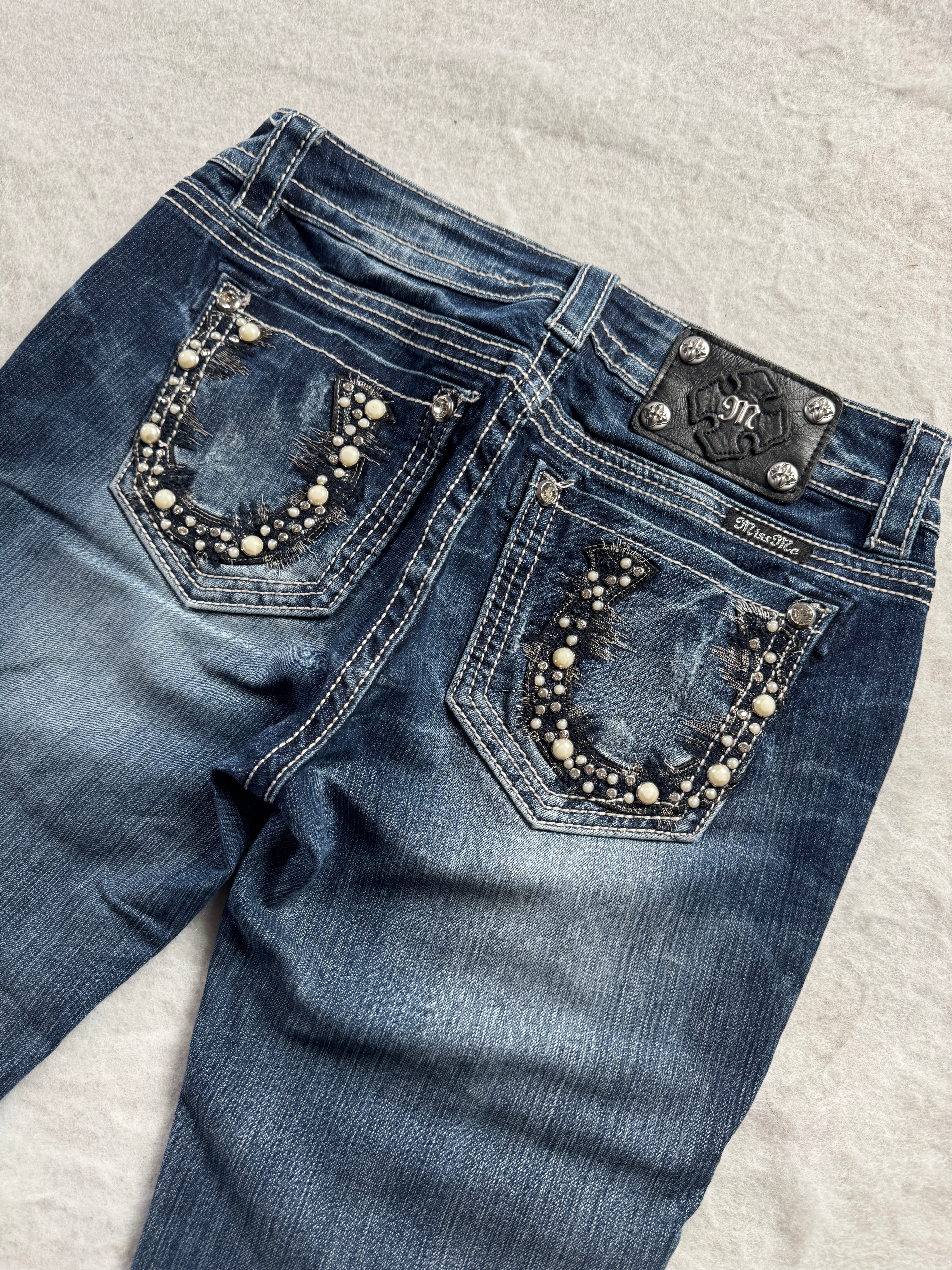Miss Me Boot Cut Low Waist Jeans 28