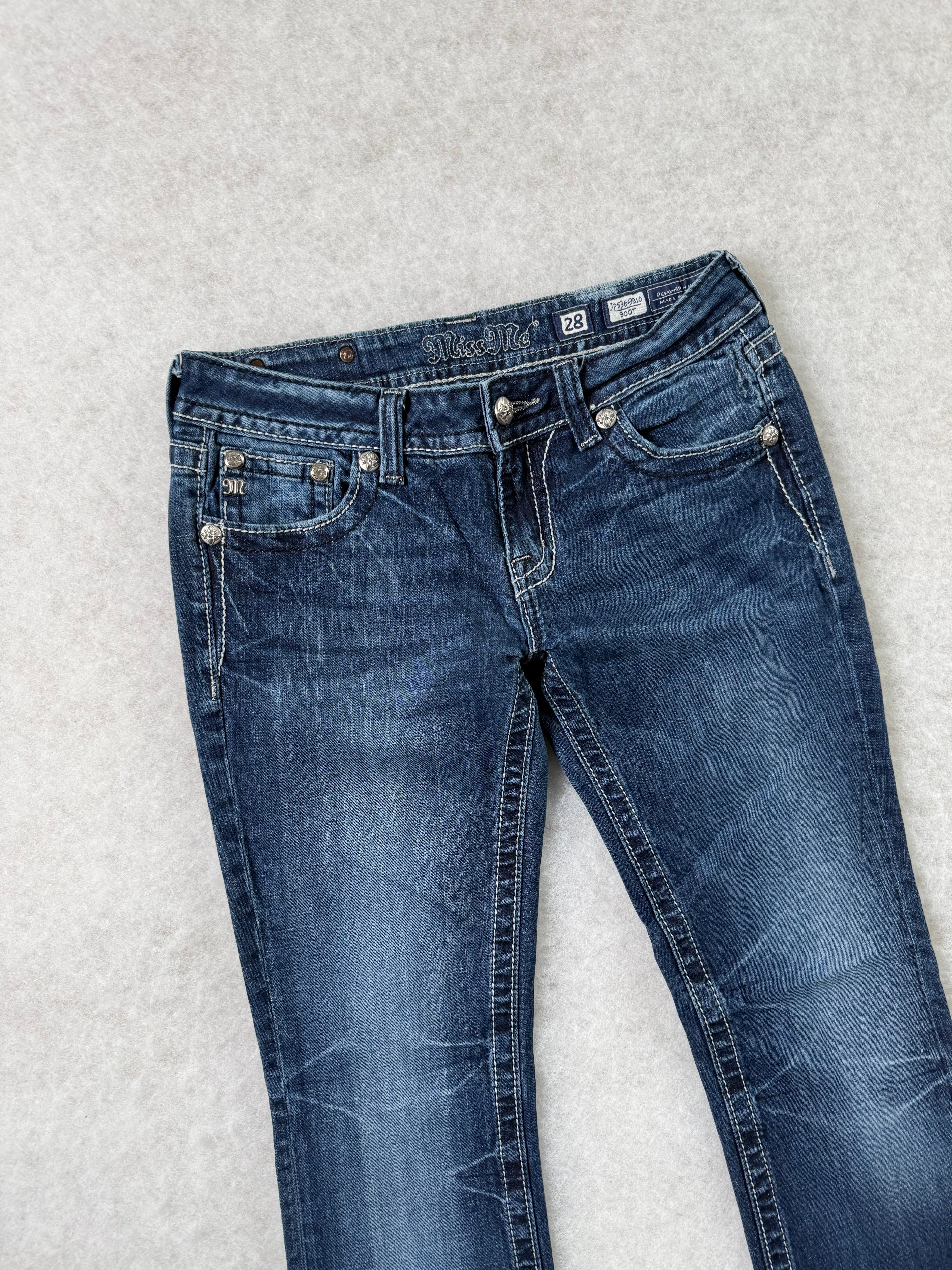 Miss Me Boot Cut Low Waist Jeans 28
