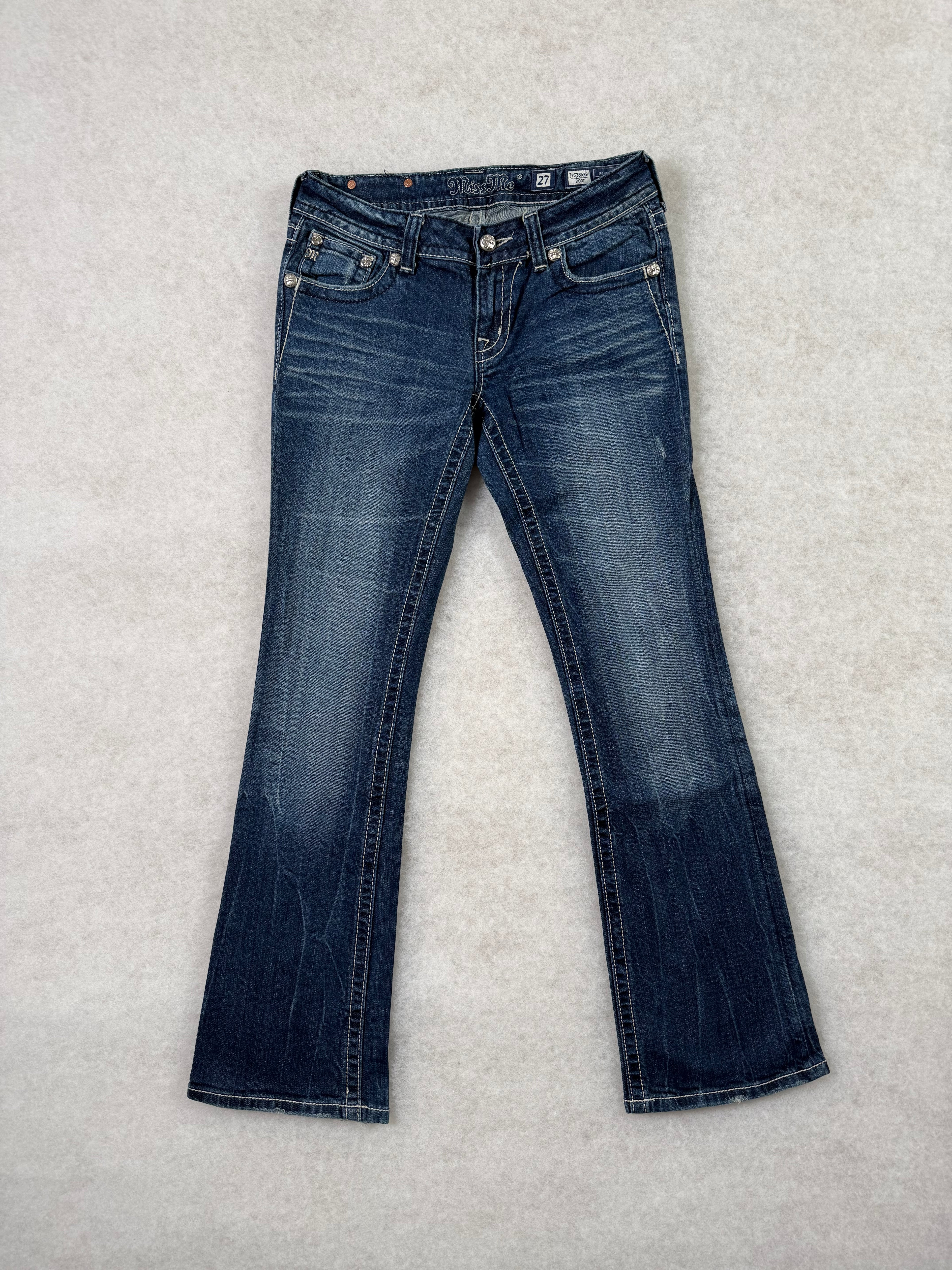 Miss Me Boot Cut Low Waist Jeans 27