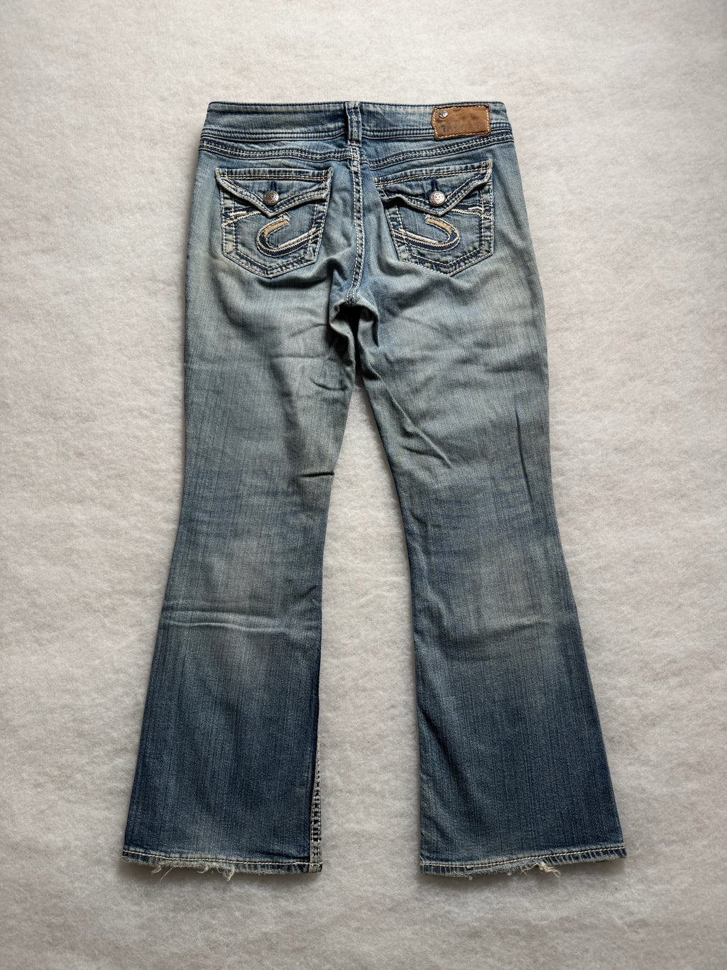 Silver Boot Cut Low Waist Jeans