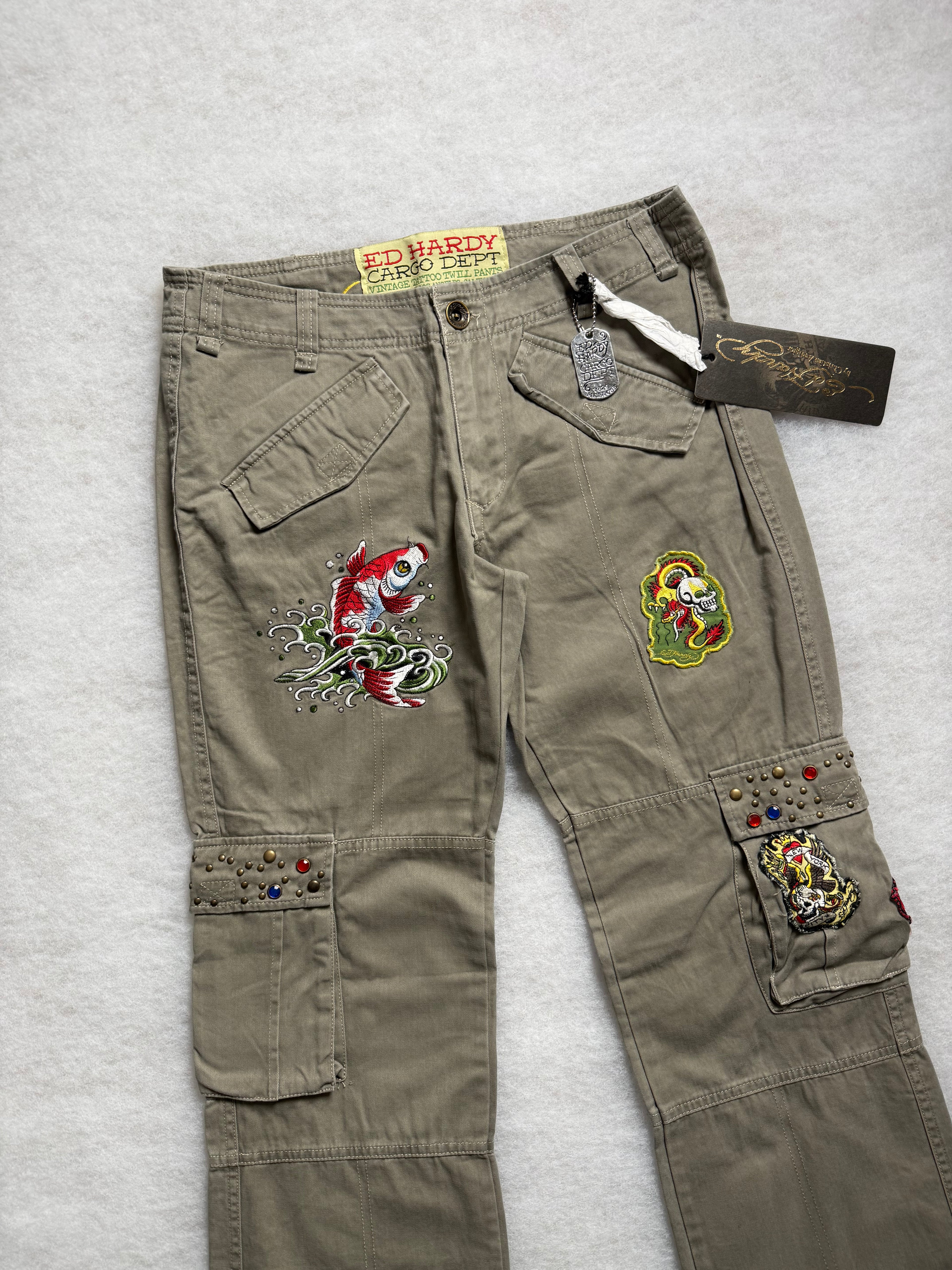 Ed Hardy Boot Cut Cargo Pants 28