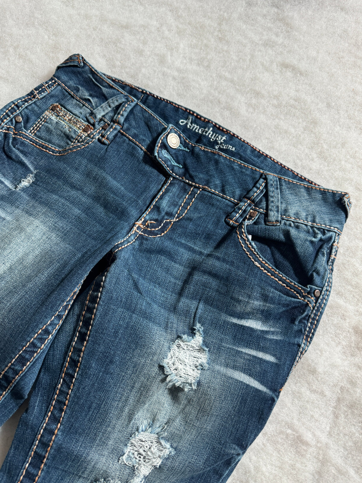 Boot Cut Low Waist Jeans Blau, Foto 4 von 4