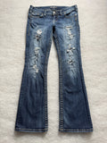 Silver Boot Cut Low Waist Jeans
