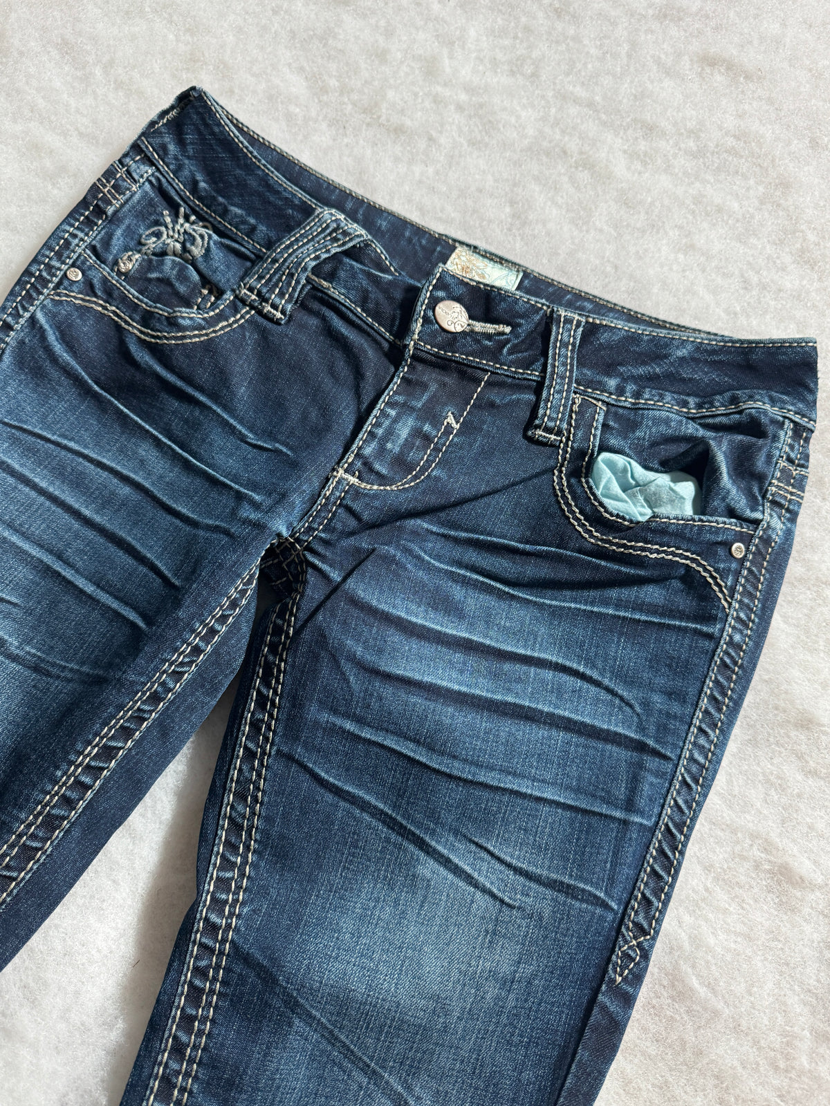Boot Cut Low Waist Jeans Blau, Foto 4 von 4