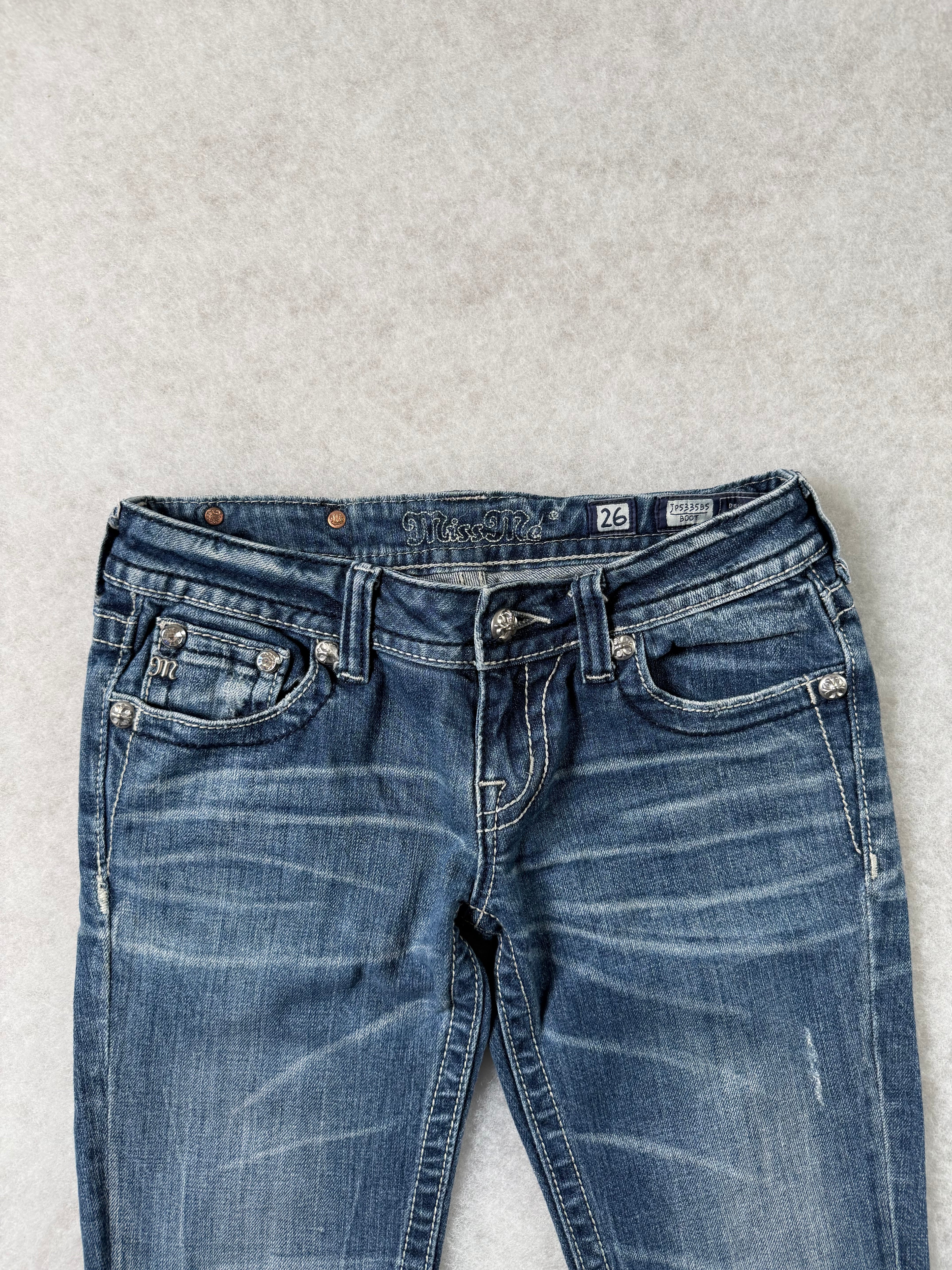 Miss Me Boot Cut Low Waist Jeans 26