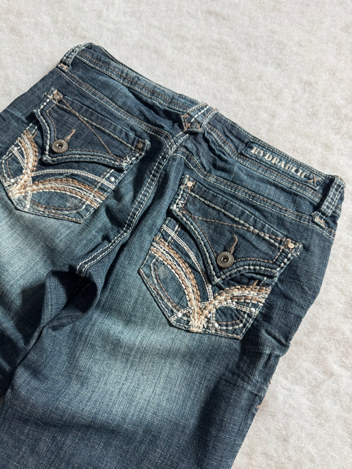 Boot Cut Low Waist Jeans Blau, Foto 3 von 4