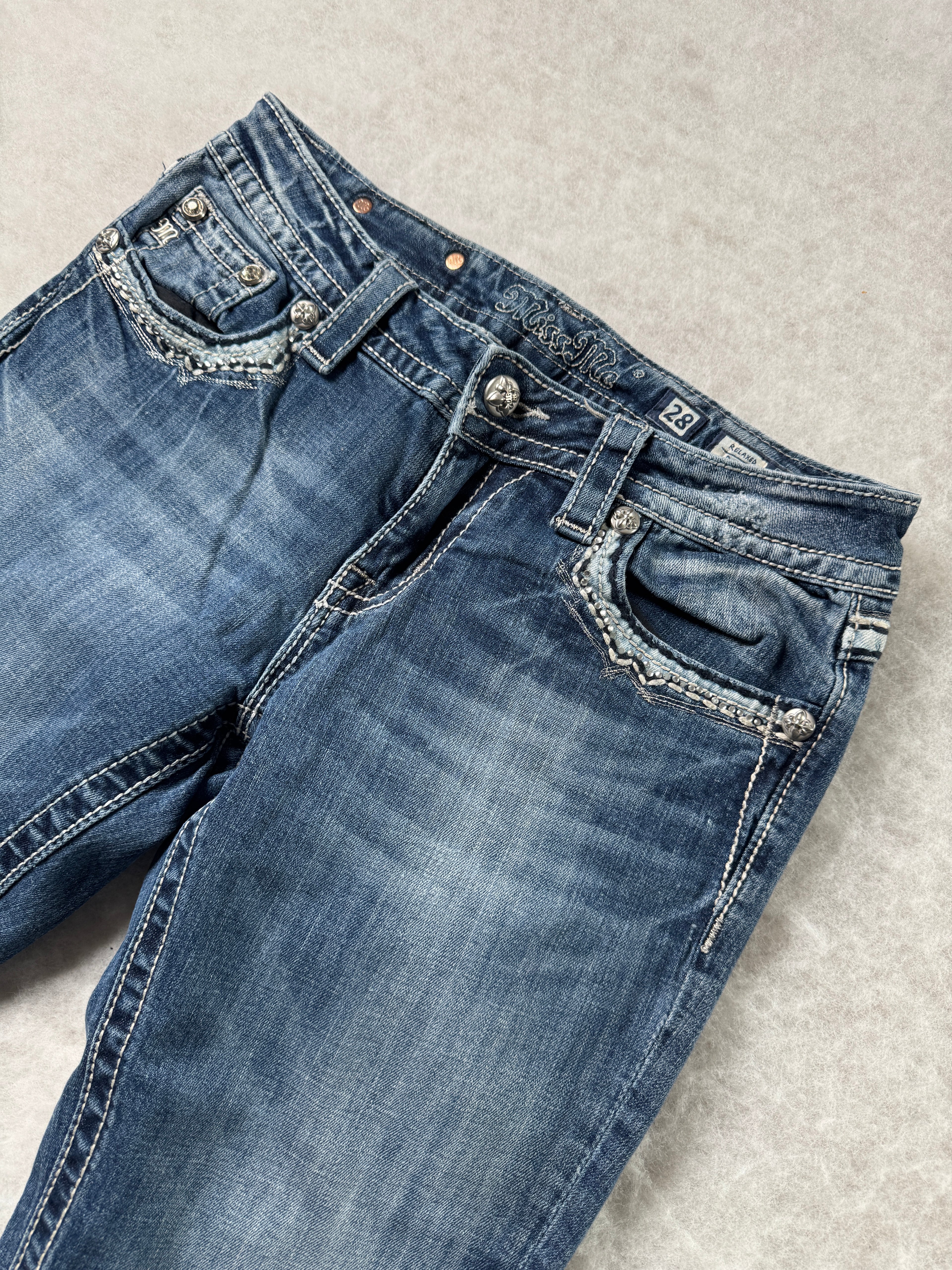 Miss Me Boot Cut Low Waist Jeans 28