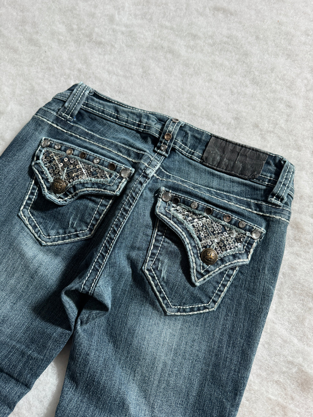 Boot Cut Low Waist Jeans Blau, Foto 2 von 4