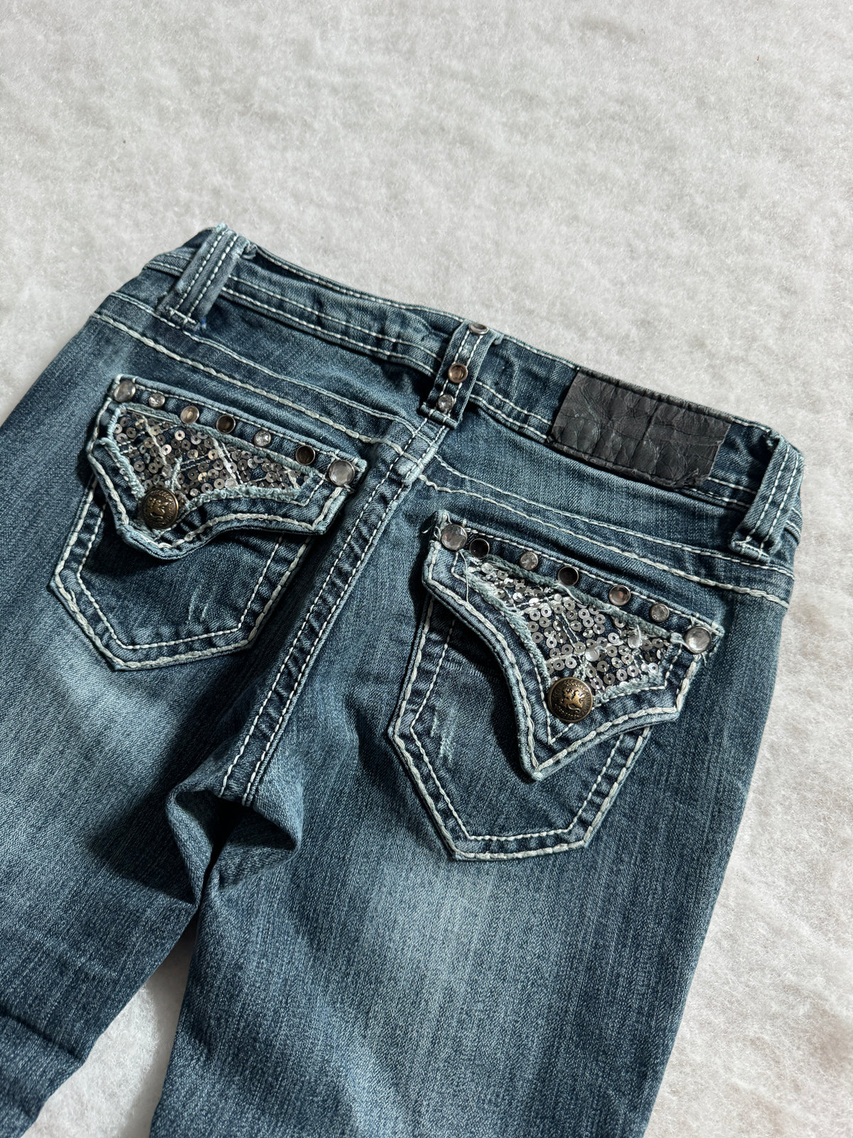 Boot Cut Low Waist Jeans Blau, Foto 2 von 4