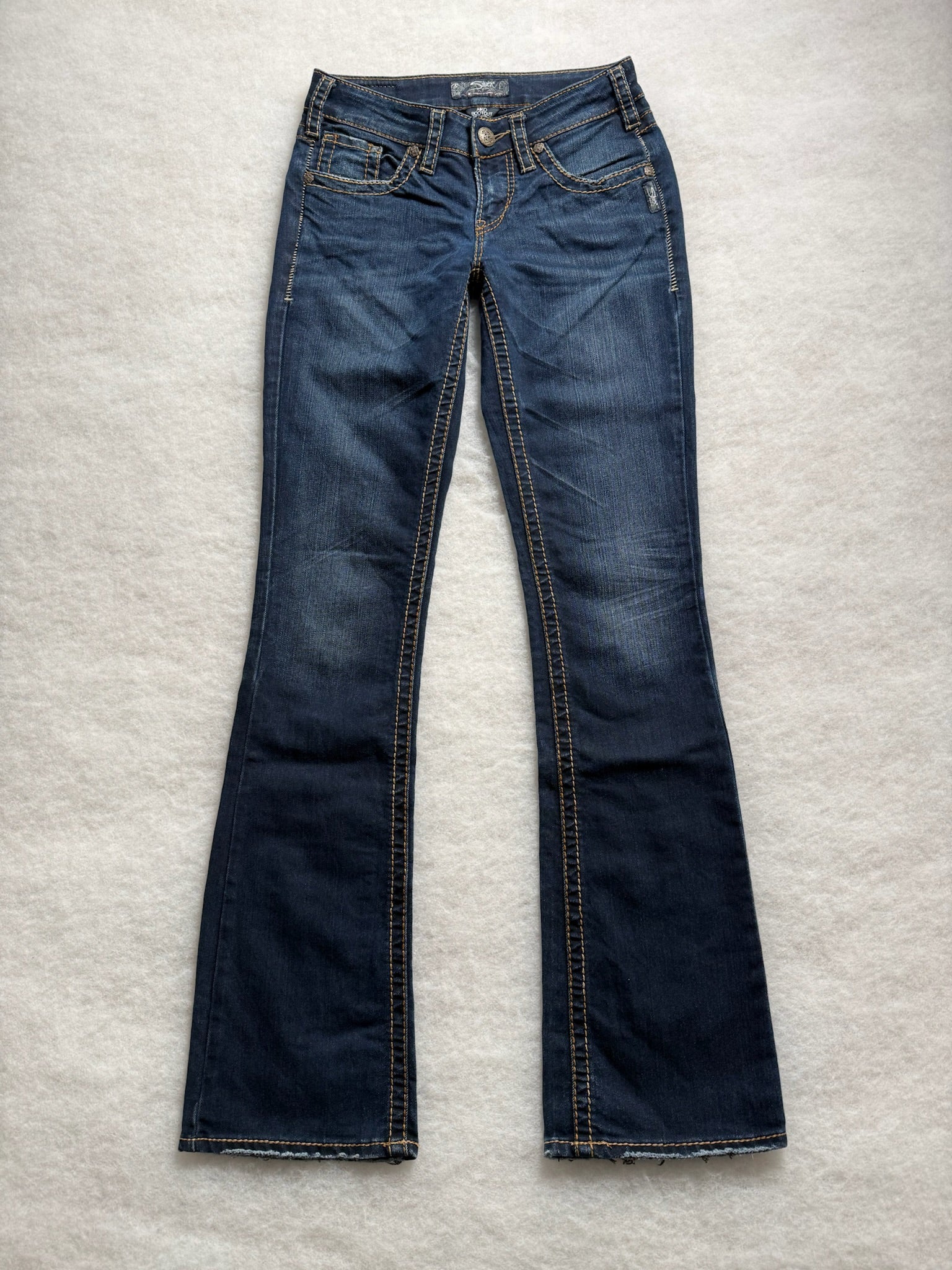 Silver Boot Cut Low Waist Jeans 26